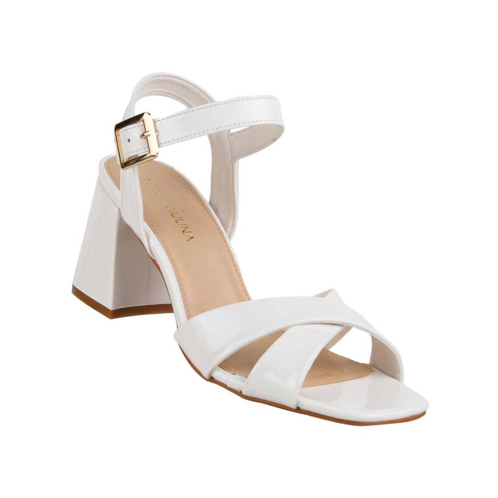 Sandalia Mujer Formal Tacón Crema Lady Paulina 02704003 