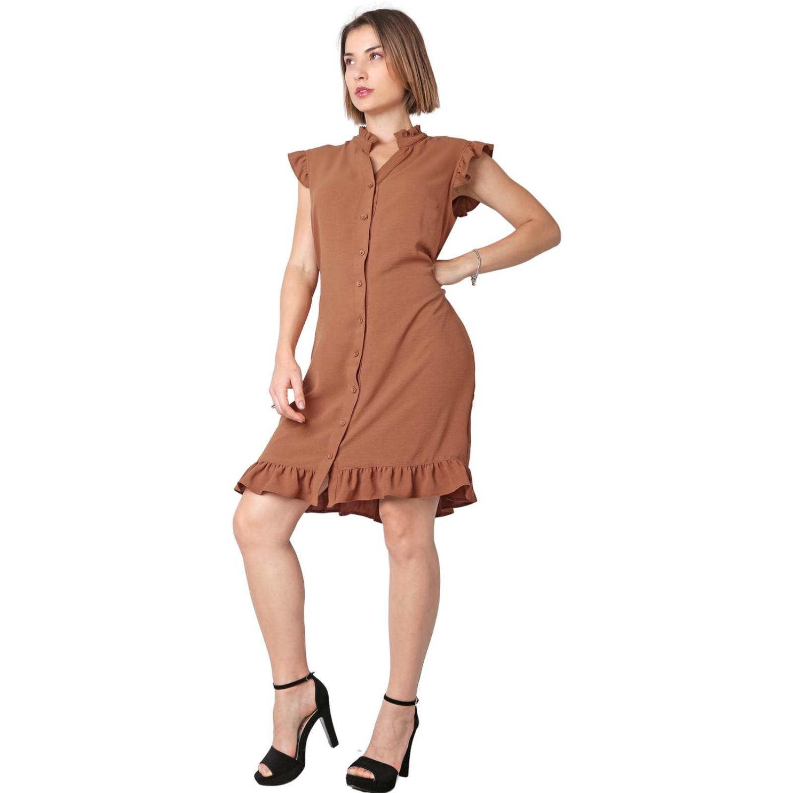 Vestido Mujer Formal Beige Stfashion 53005021 