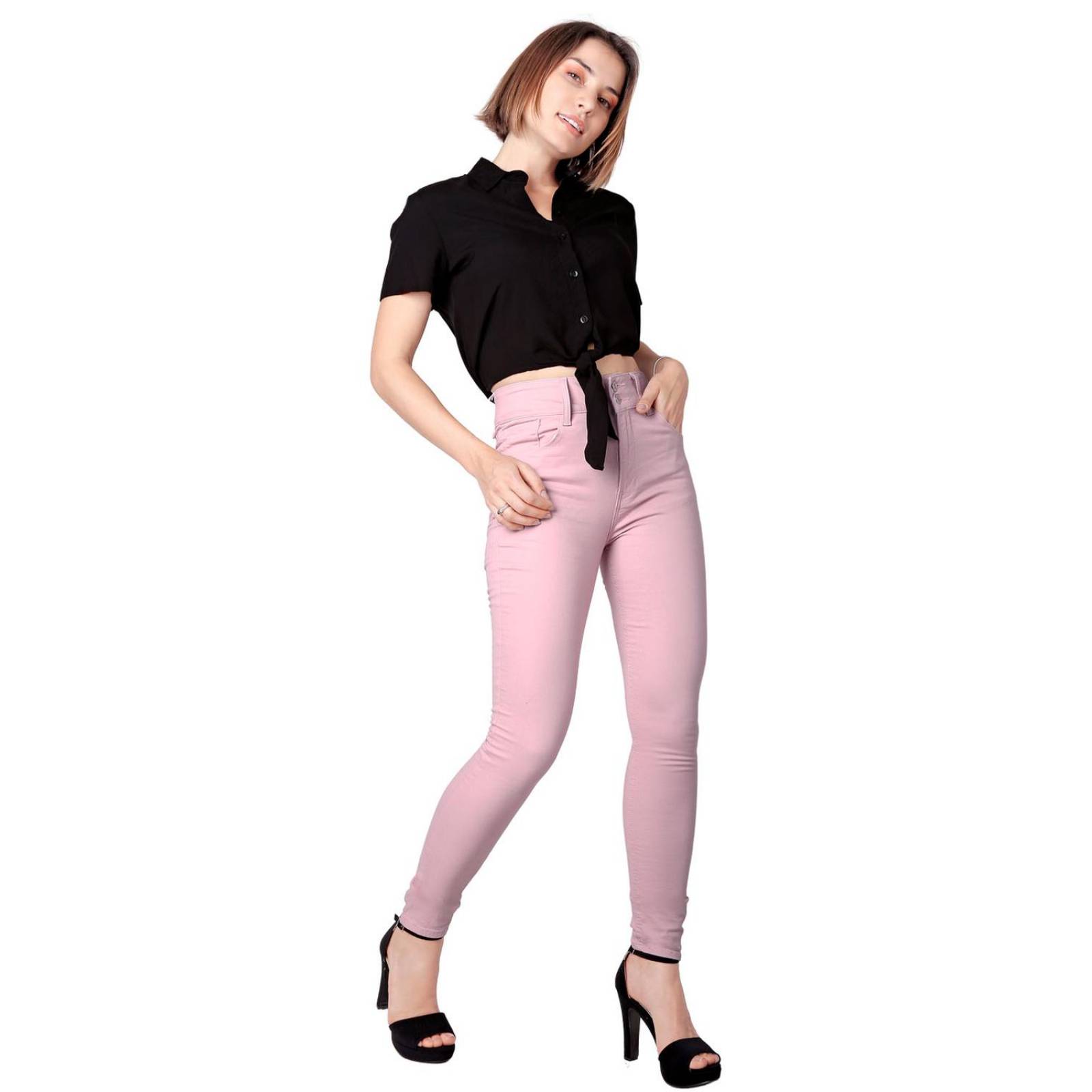 Pantalón Mujer Casual Skinny Rosa Oggi 59105017 