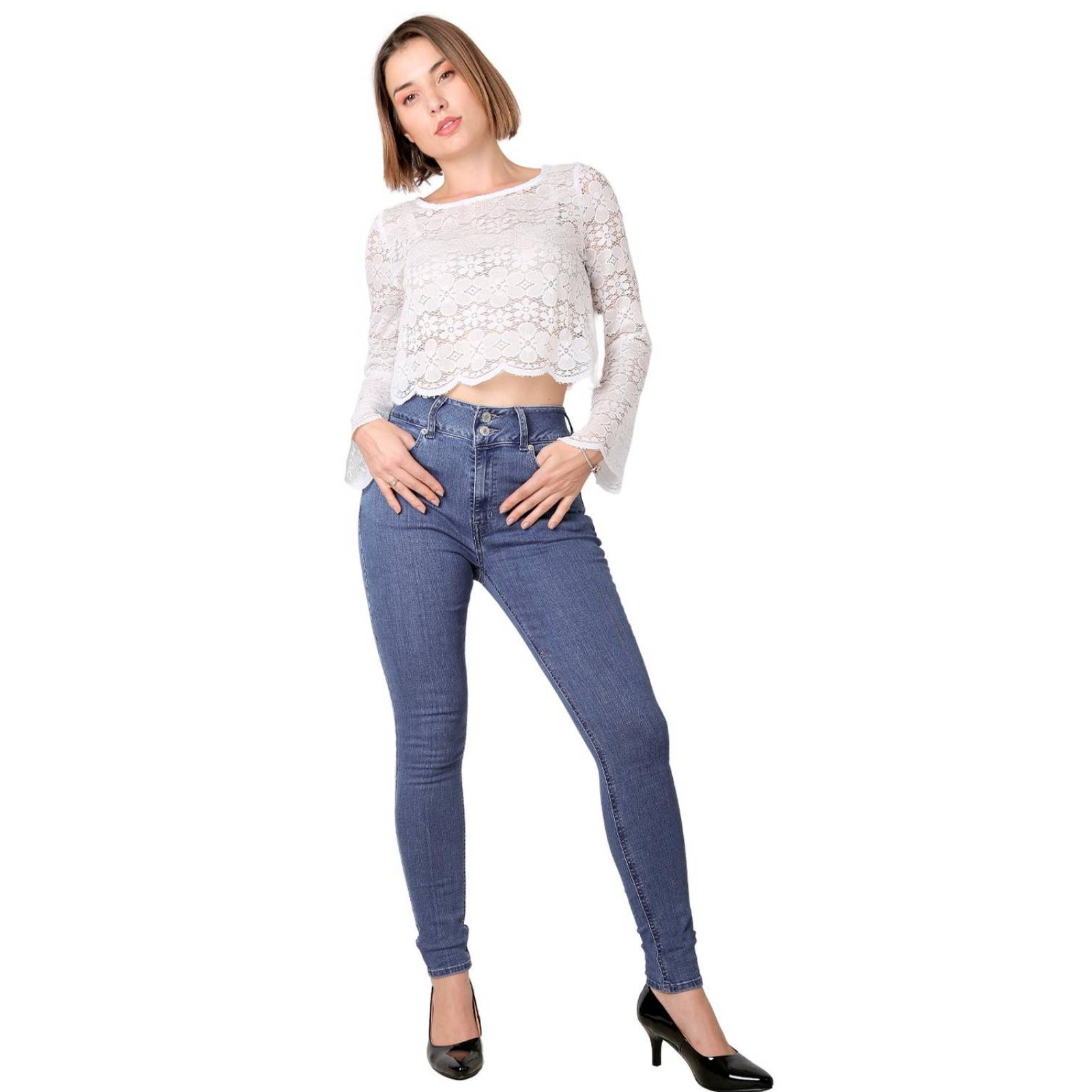 Jeans Mujer Básico Skinny Azul Oggi 59105004 