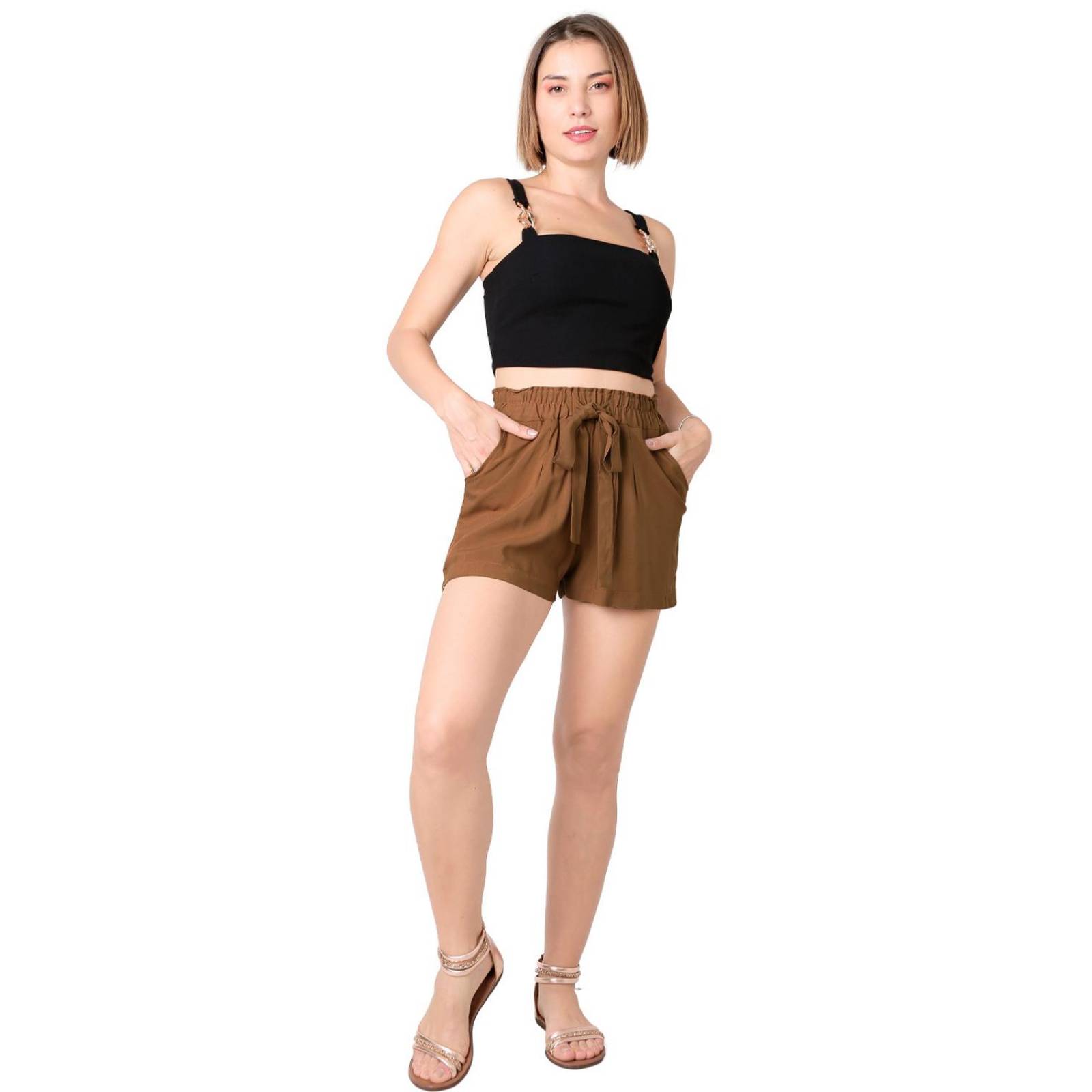 Short Mujer Casual Slim Café Stfashion 60405001
