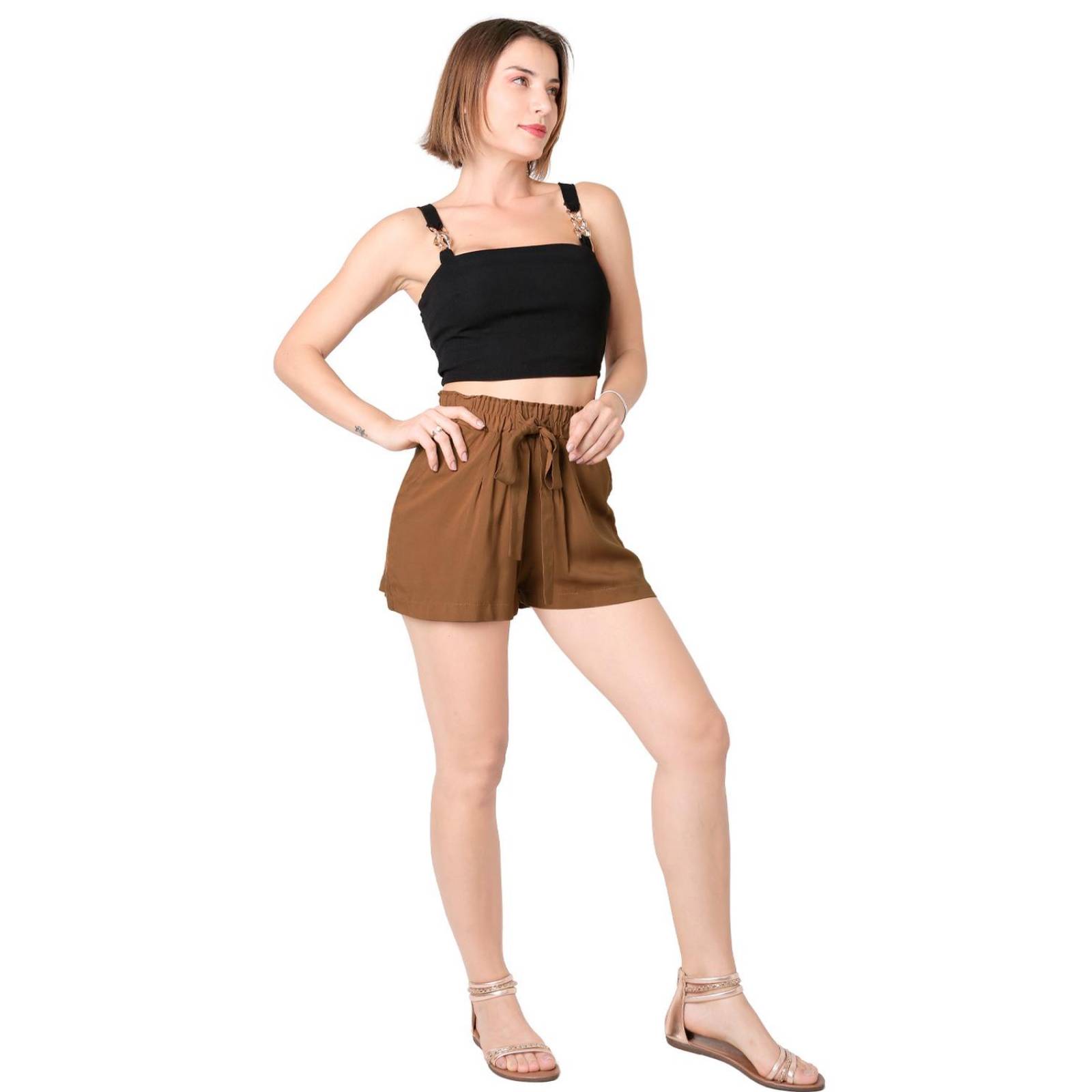 Short Mujer Casual Slim Café Stfashion 60405001