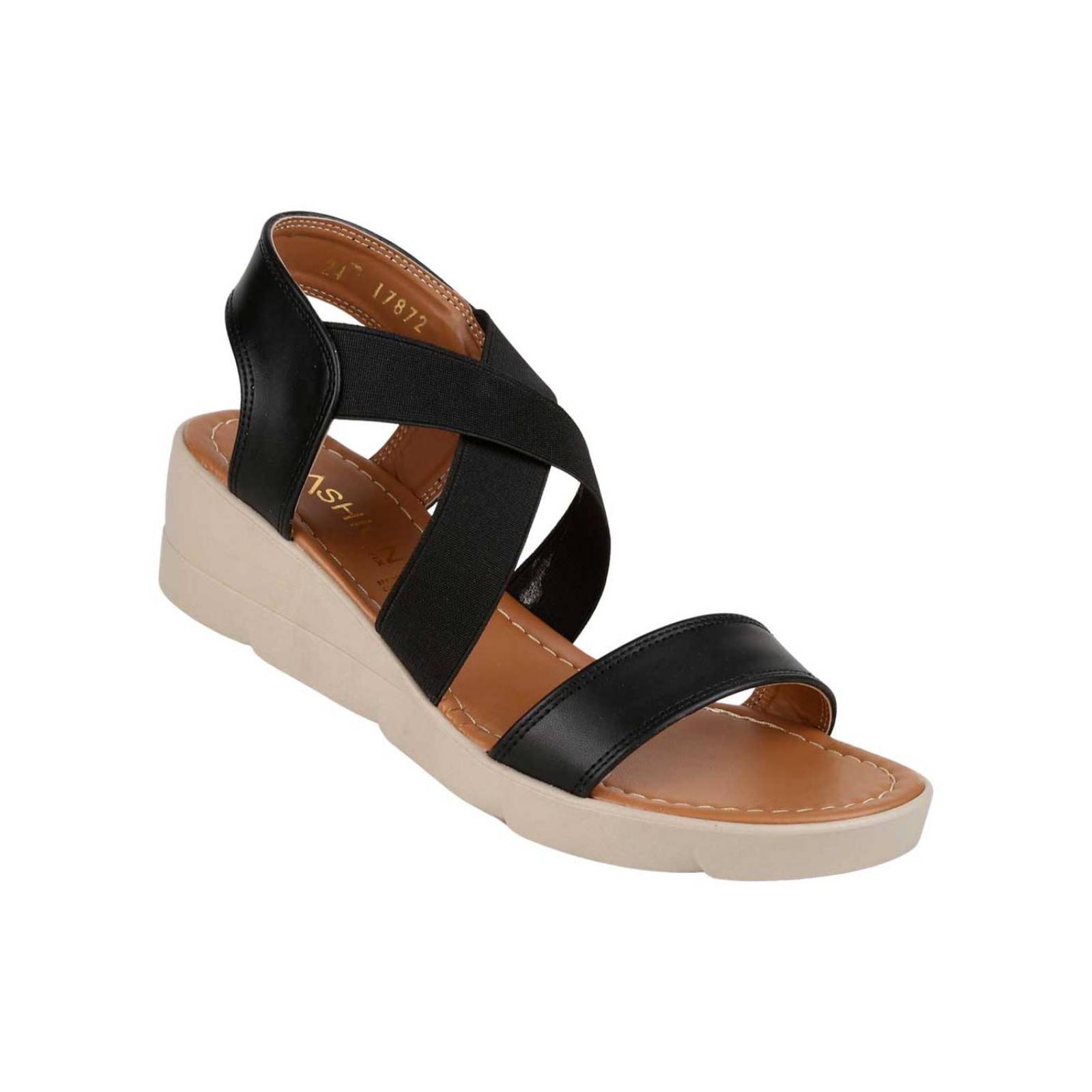 Sandalia Casual Cuña Mujer Negro Stfashion 12304004