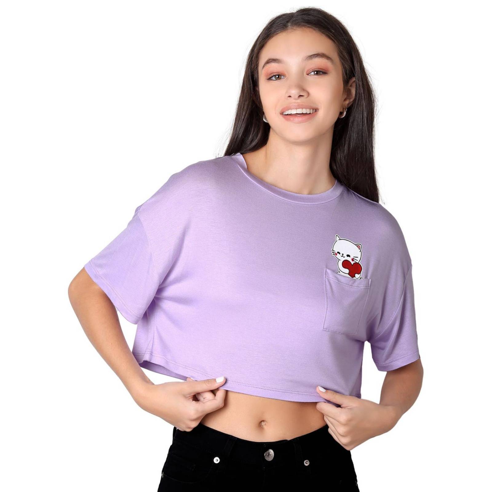 Playera Mujer Moda Camiseta Lila Stfashion 68705010