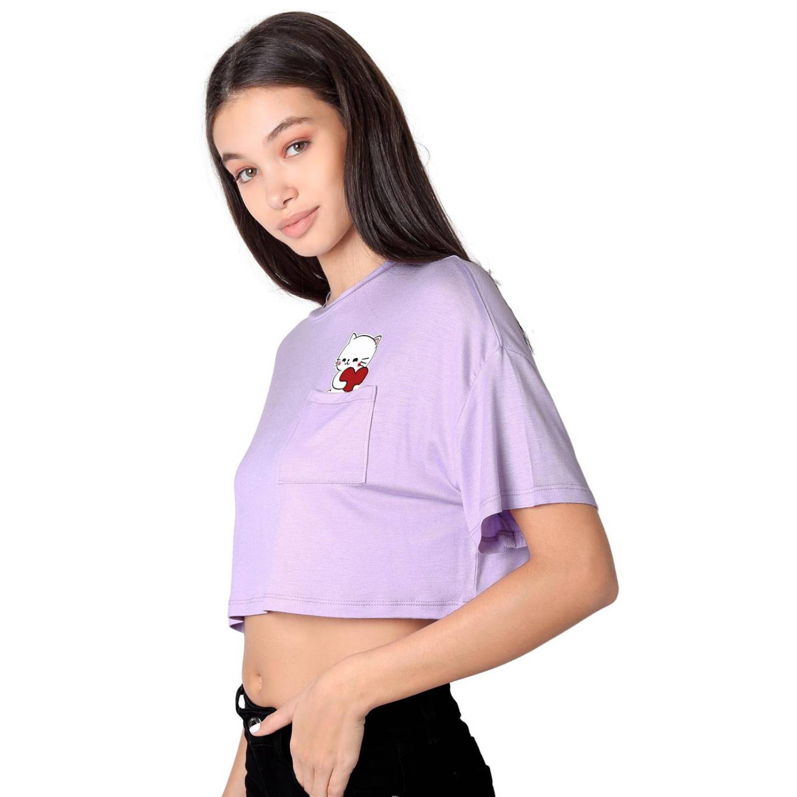 Playera Mujer Moda Camiseta Lila Stfashion 68705010