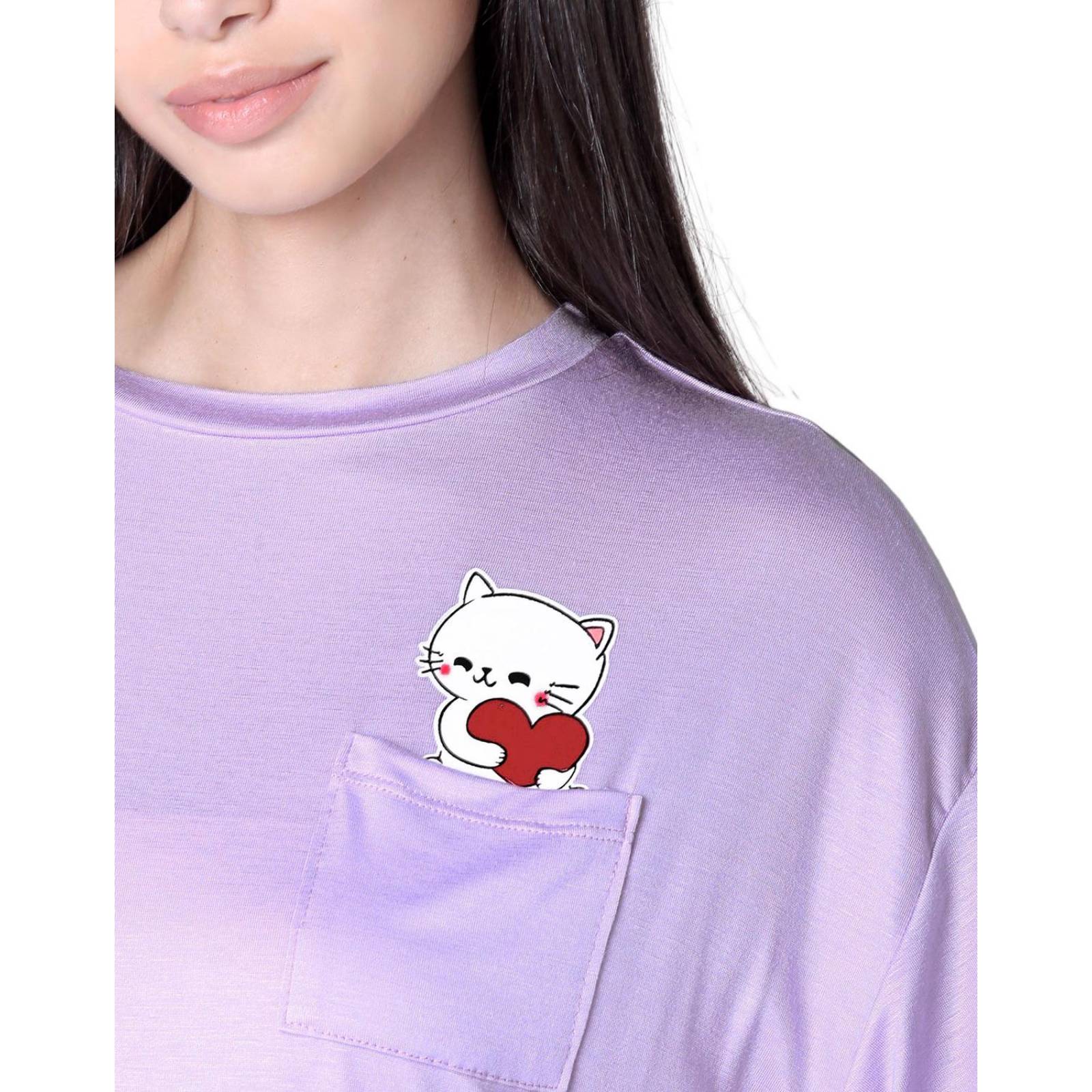 Playera Mujer Moda Camiseta Lila Stfashion 68705010