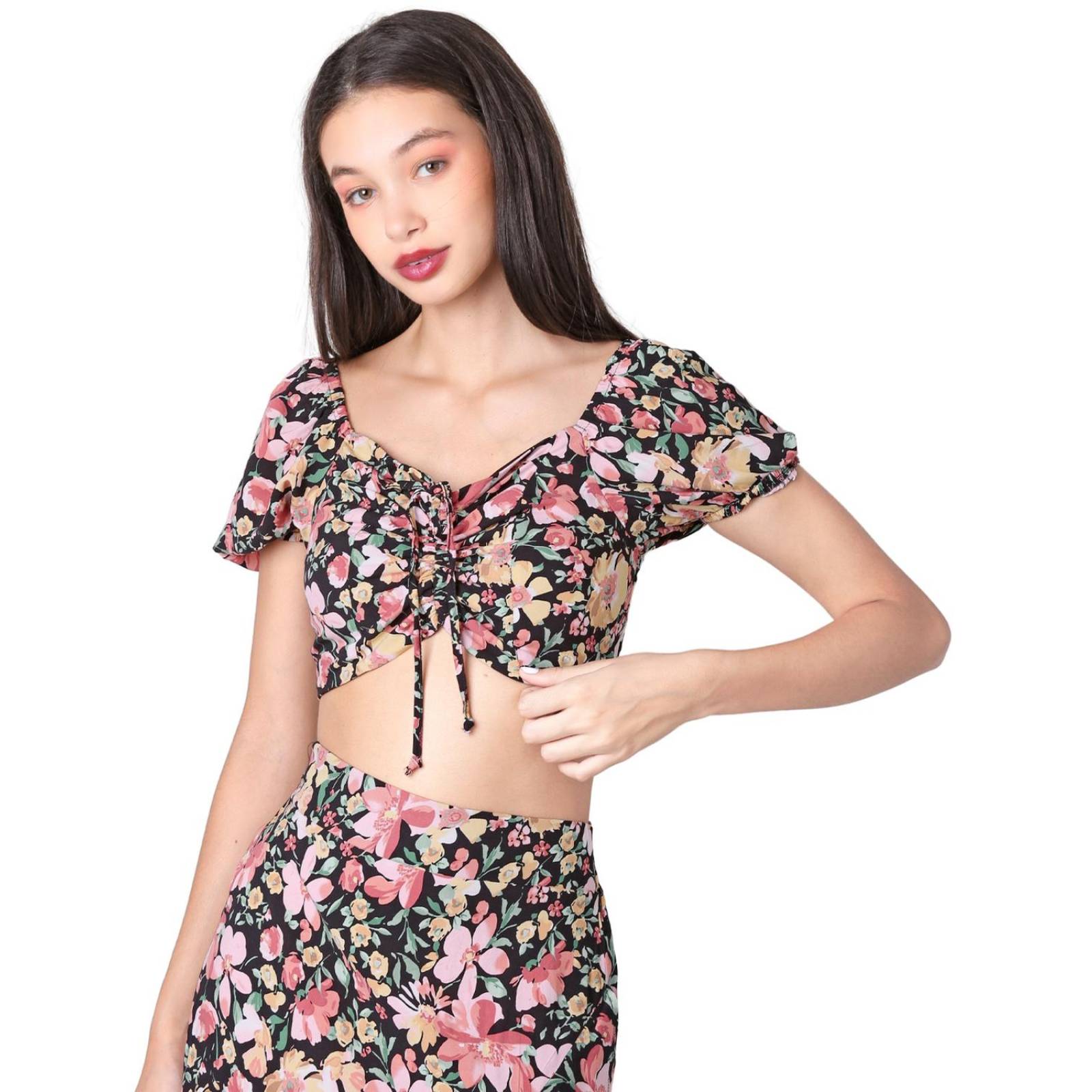 Conjunto 2 Piezas Blusa Y Falda Mujer Casual Negro Stfashion 64105061 .