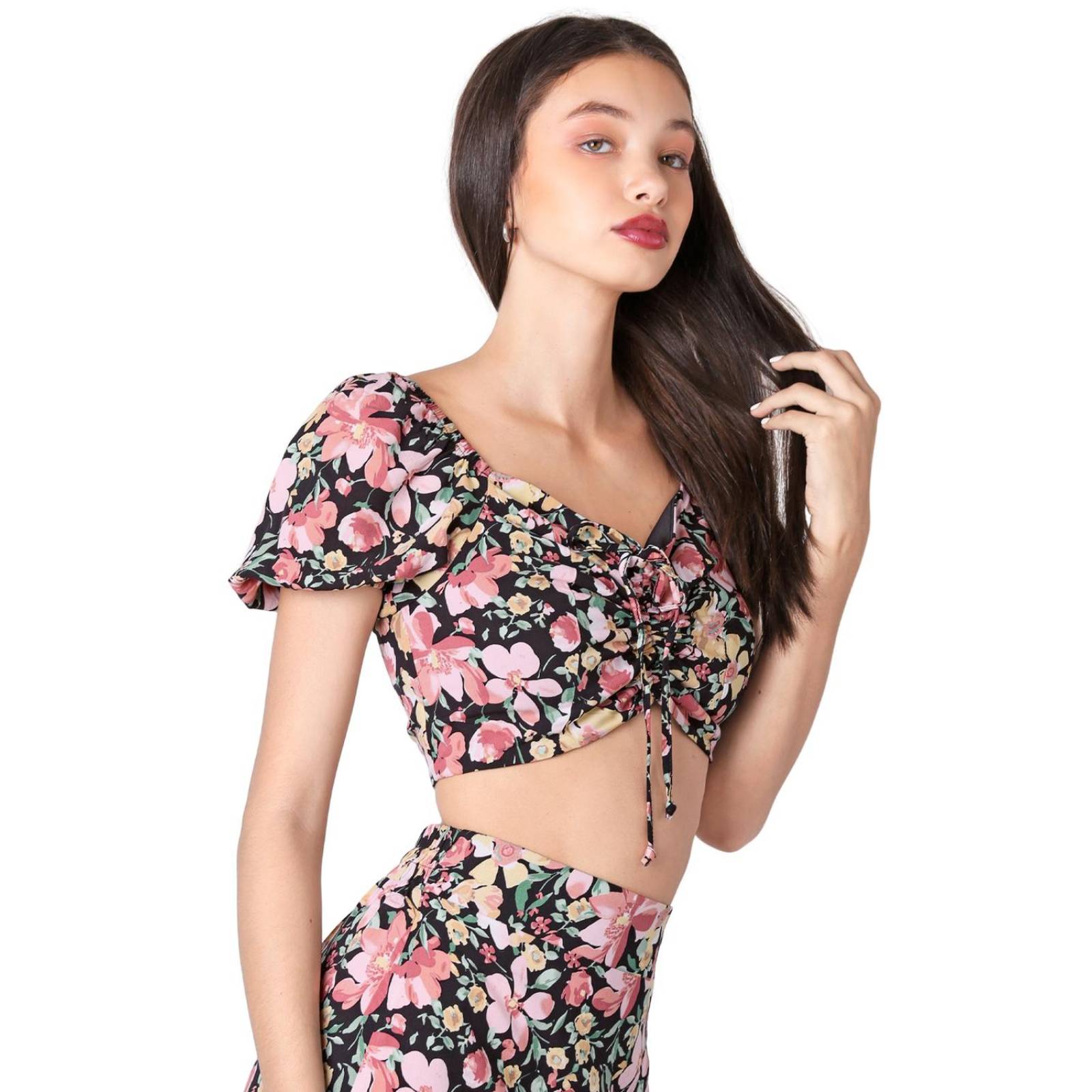 Conjunto 2 Piezas Blusa Y Falda Mujer Casual Negro Stfashion 64105061 .