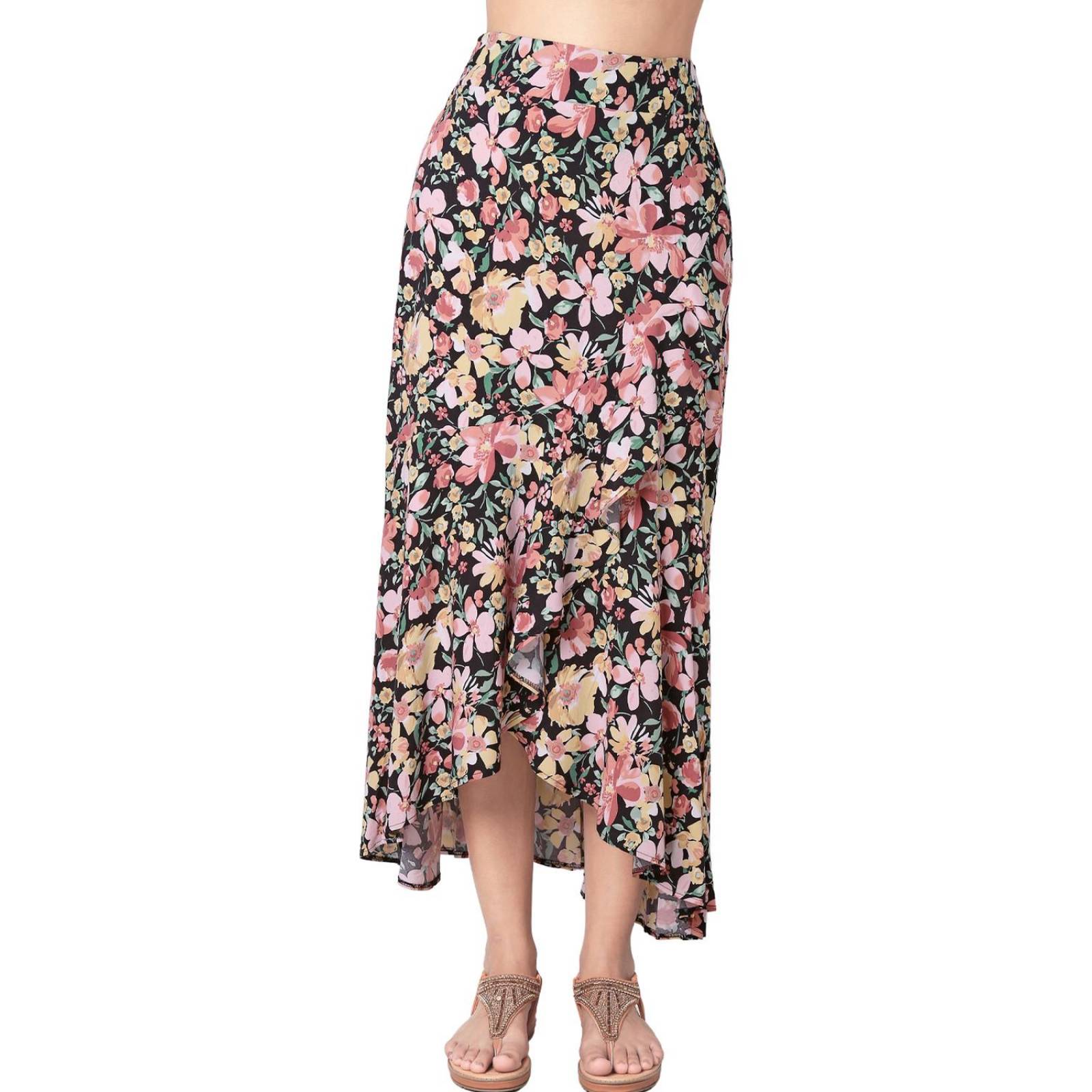 Conjunto 2 Piezas Blusa Y Falda Mujer Casual Negro Stfashion 64105061 .