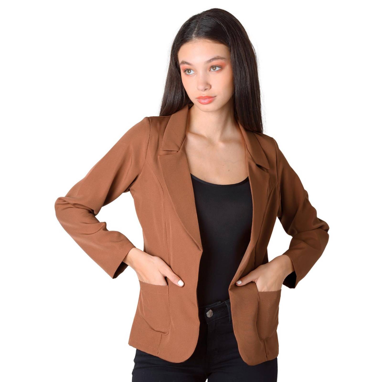 Saco Mujer Formal Blazer Café Stfashion 79305009 