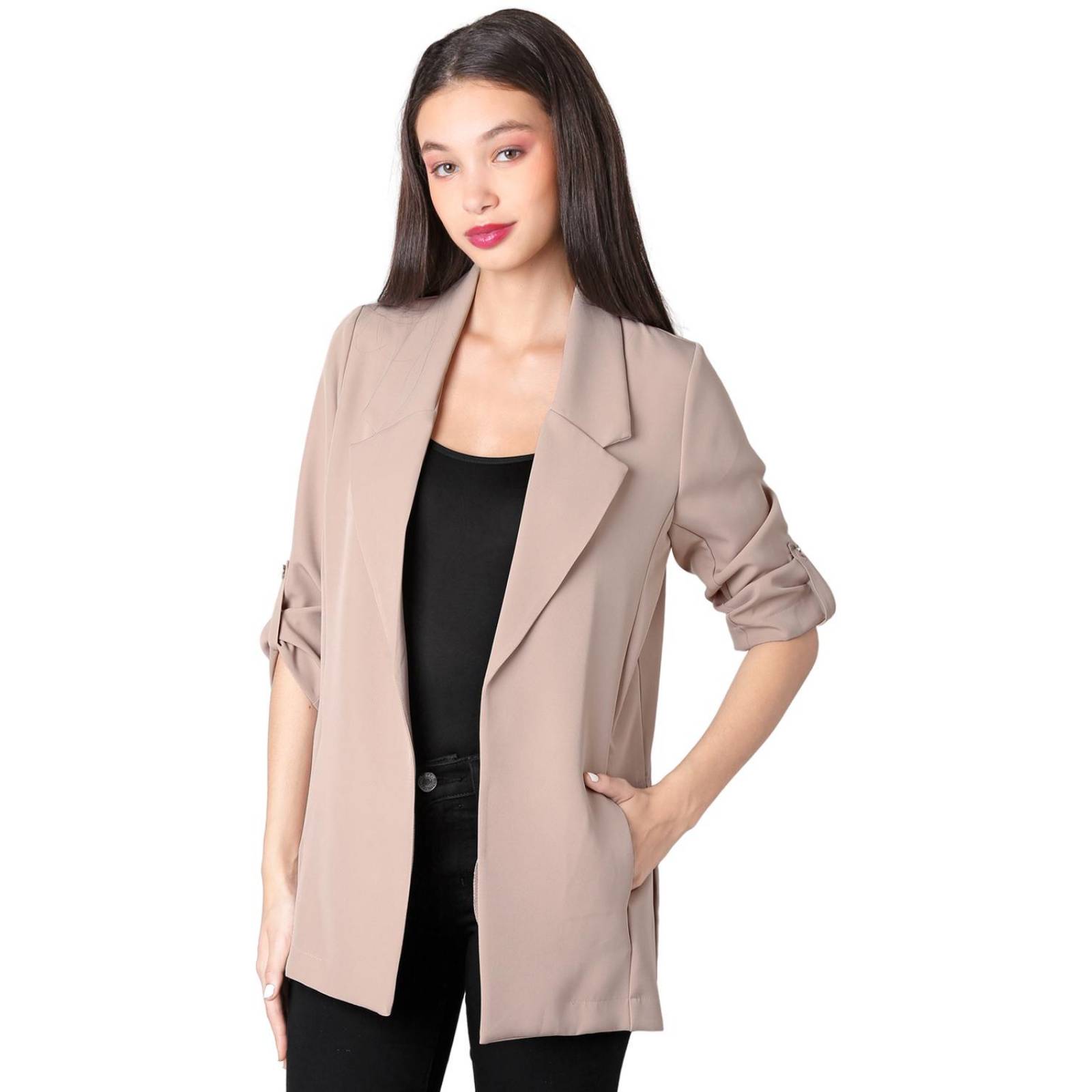 Saco Mujer Formal Blazer Beige Stfashion 79304635 