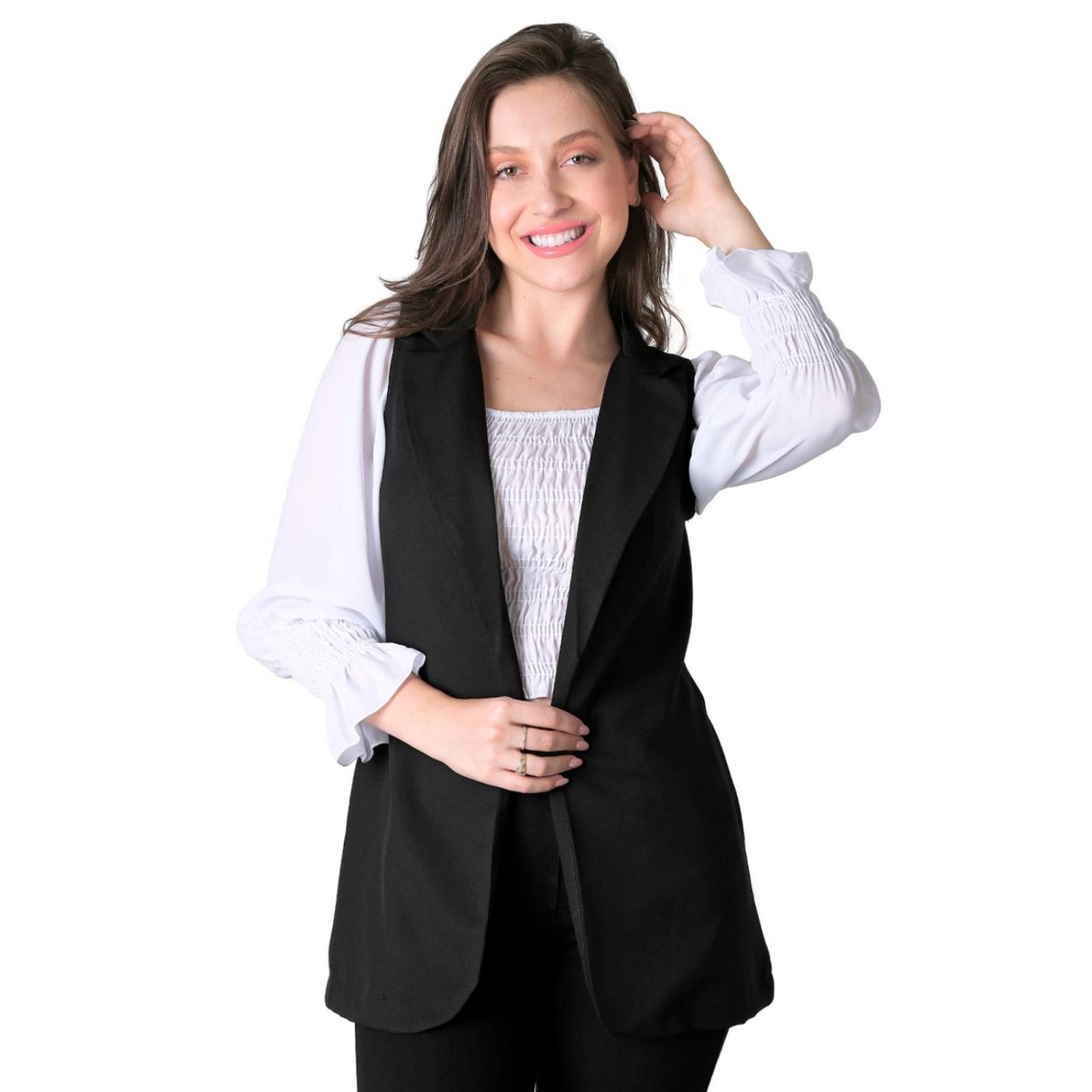 Chaleco Mujer Casual Negro Stfashion 79304626 