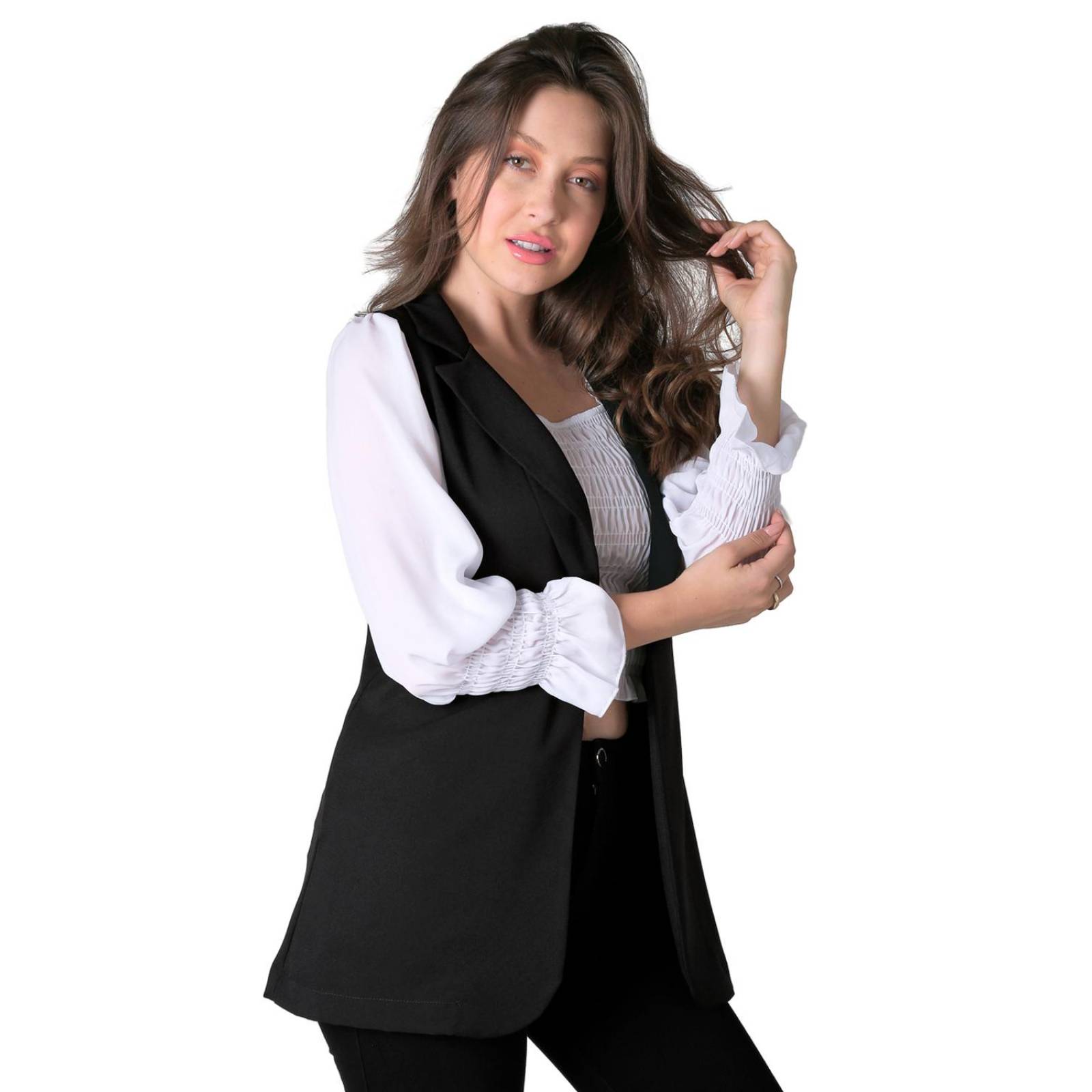Chaleco Mujer Casual Negro Stfashion 79304626 