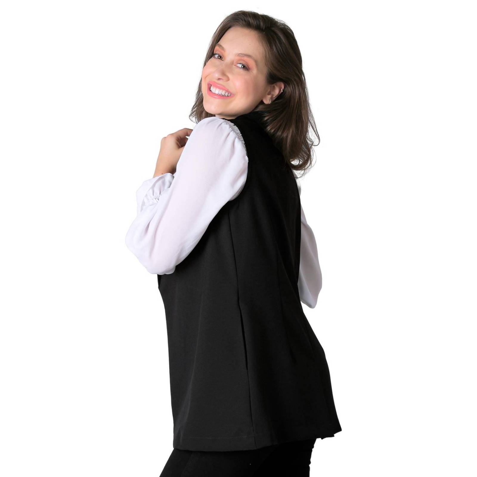 Chaleco Mujer Casual Negro Stfashion 79304626 