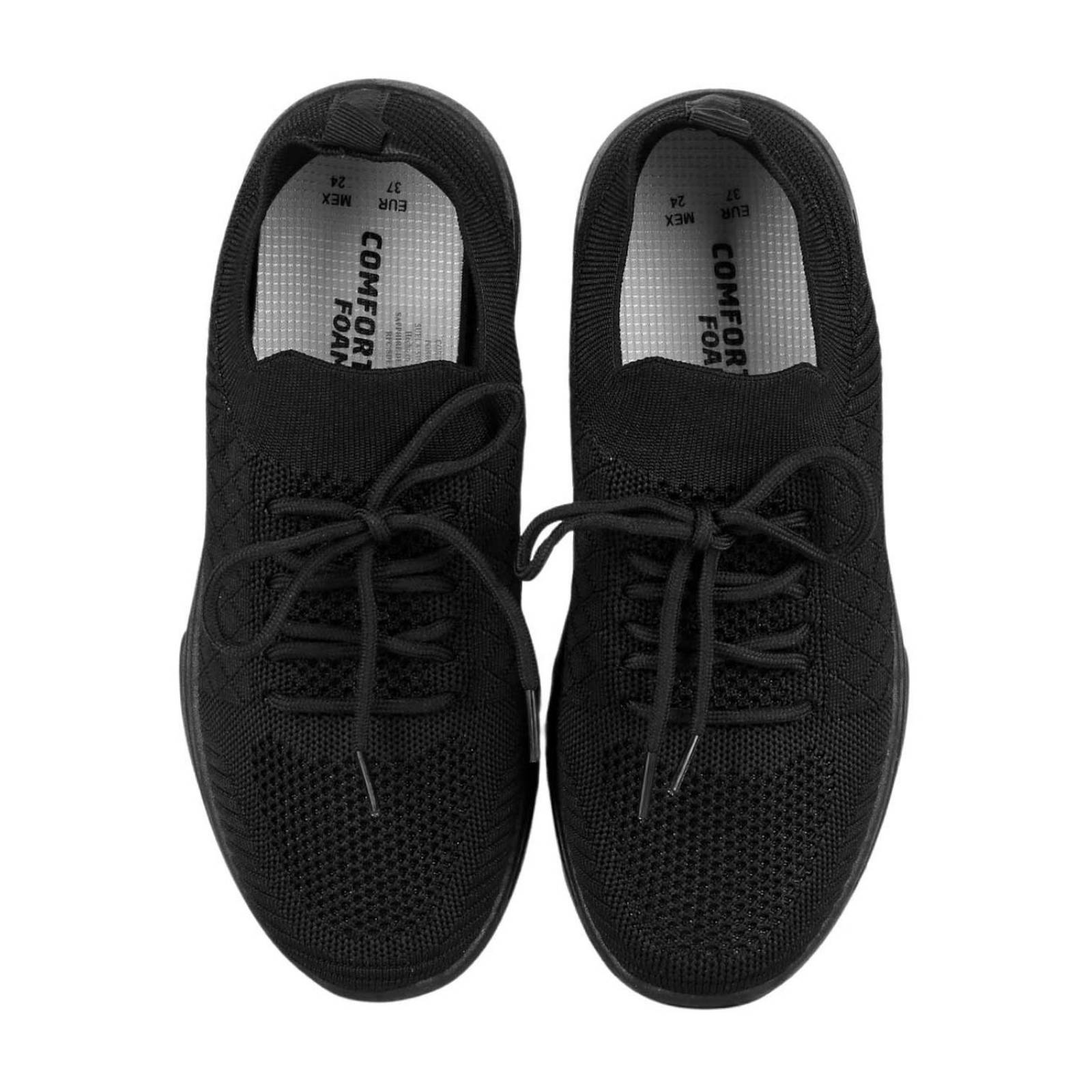 Tenis Mujer Casual Negro Comfort Foam 11404003 