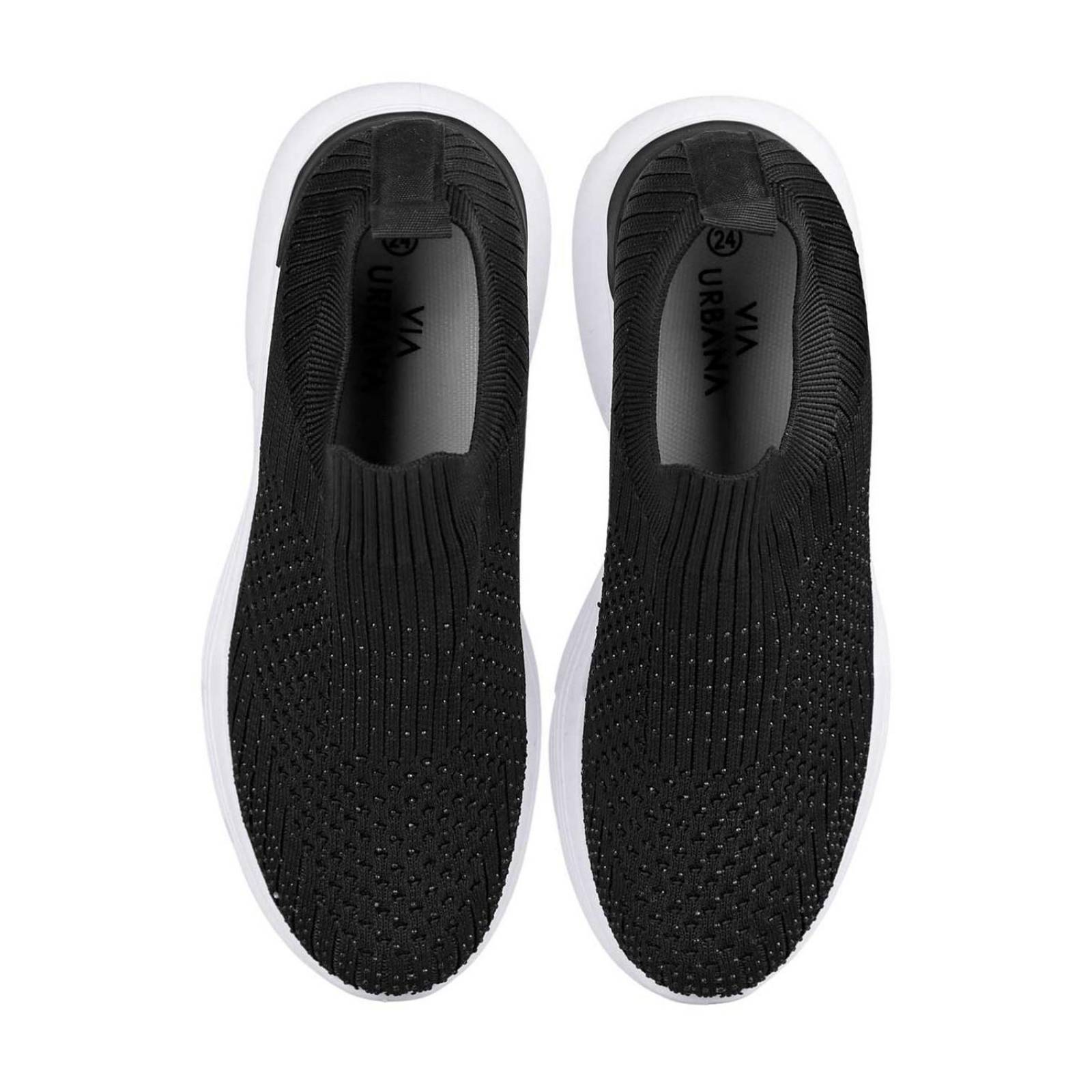 Tenis Mujer Casual Negro Via Urbana 06804018
