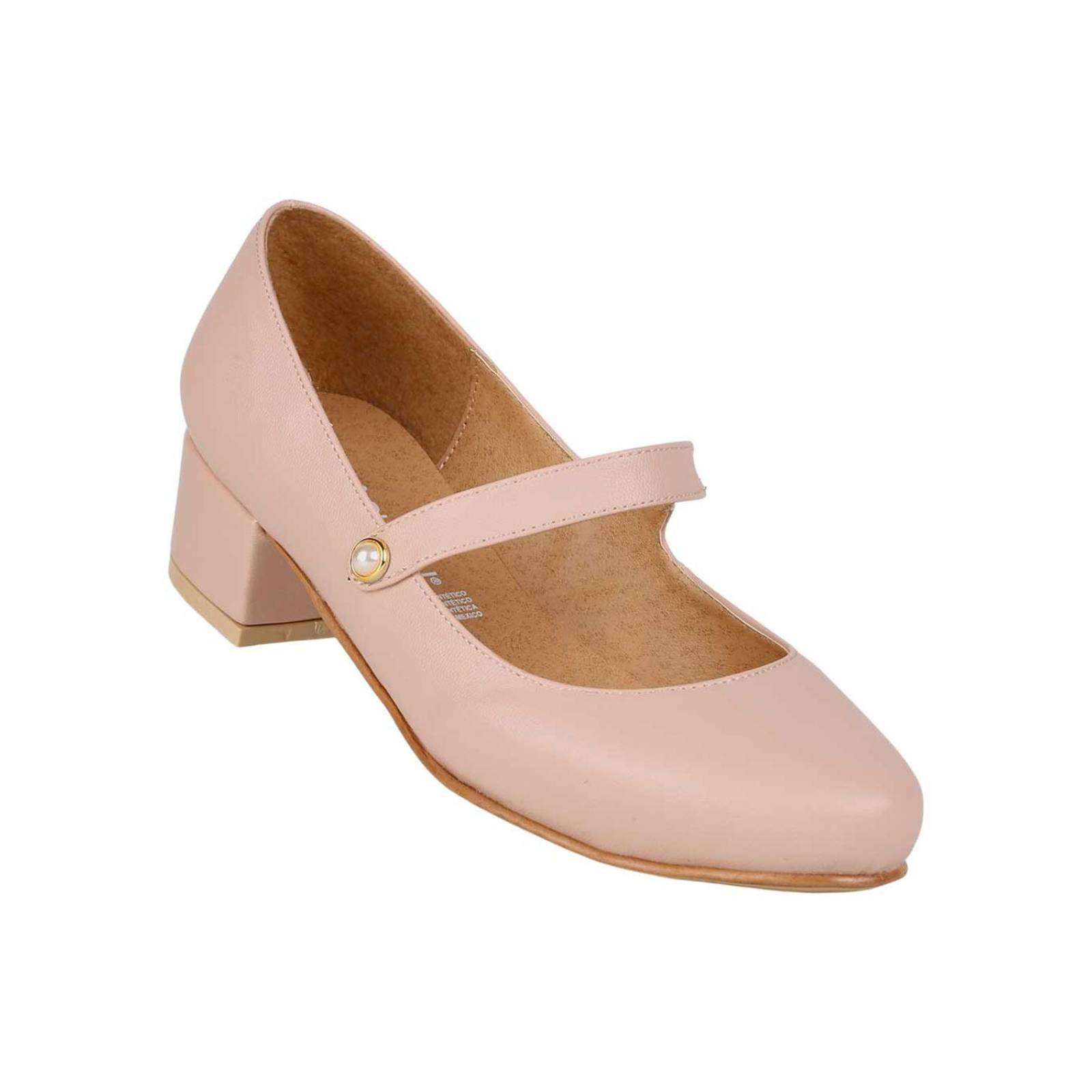 Zapato Mujer Mocasín Vestir Tacón Beige Stfashion 00304105 