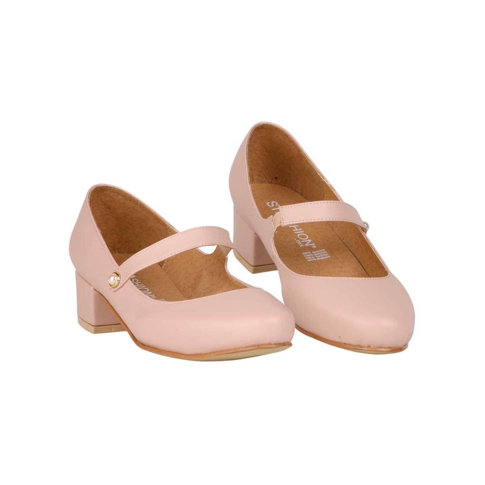 Zapato Mujer Mocasín Vestir Tacón Beige Stfashion 00304105 