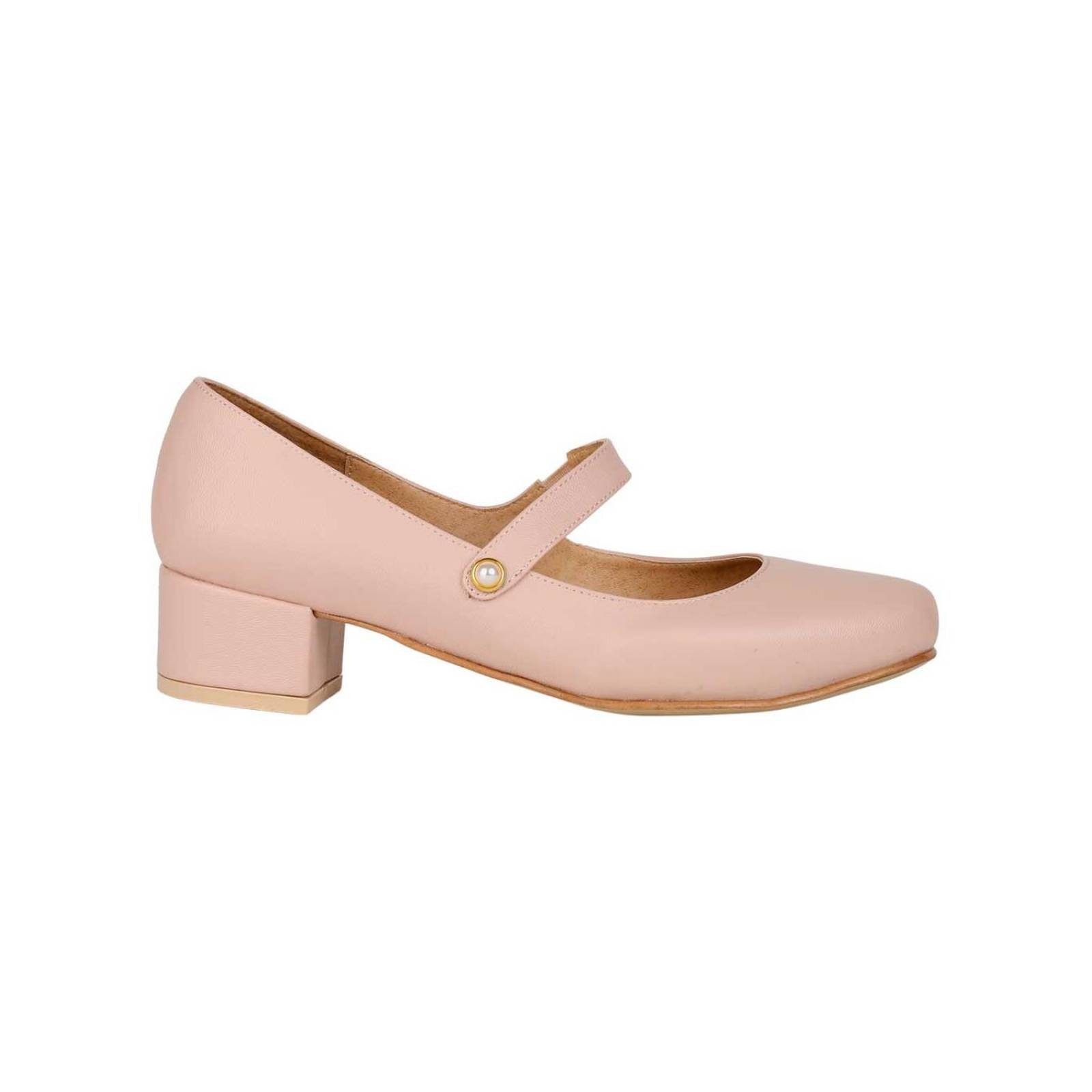 Zapato Mujer Mocasín Vestir Tacón Beige Stfashion 00304105 