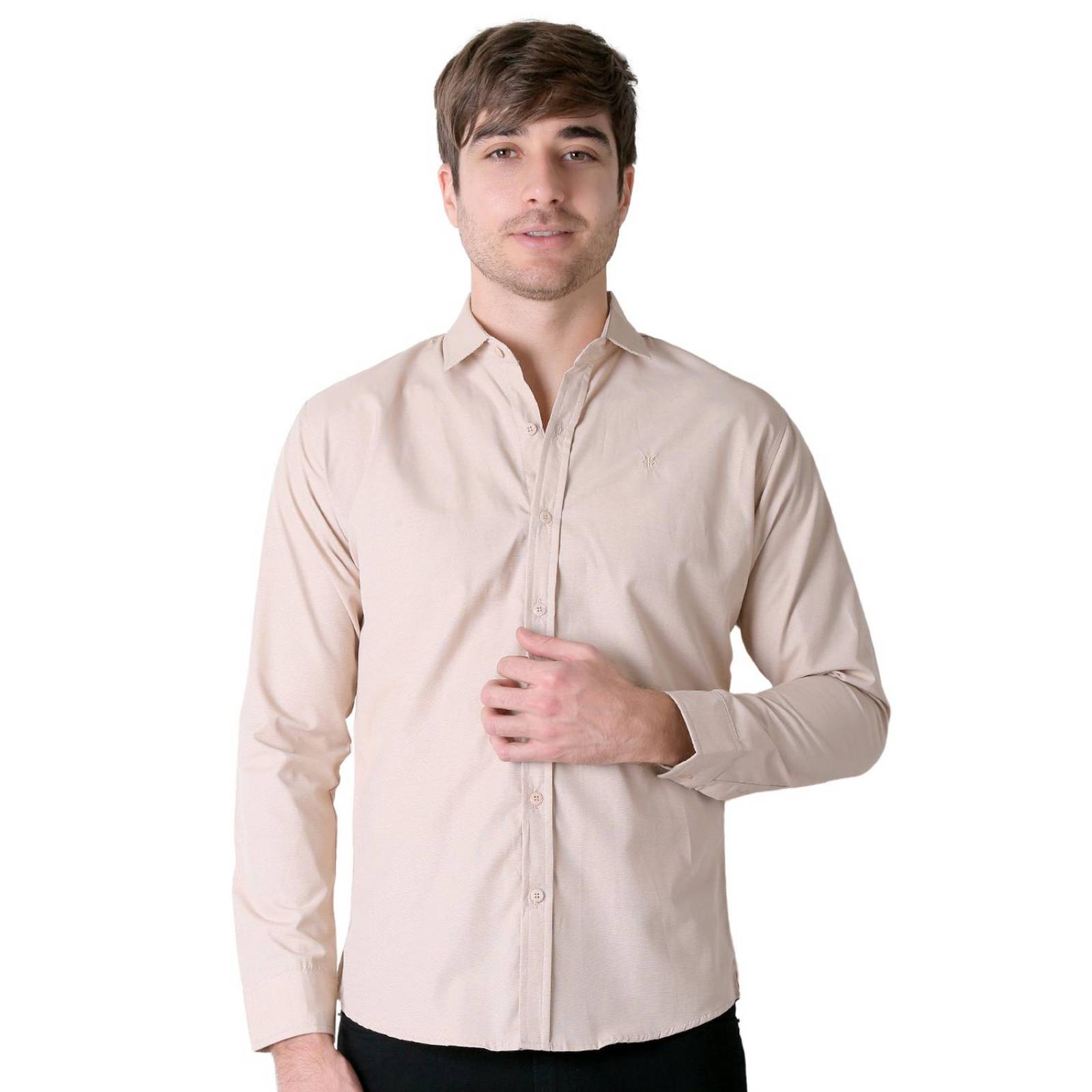 Camisa Hombre Casual Slim Beige Stfashion 50505019 