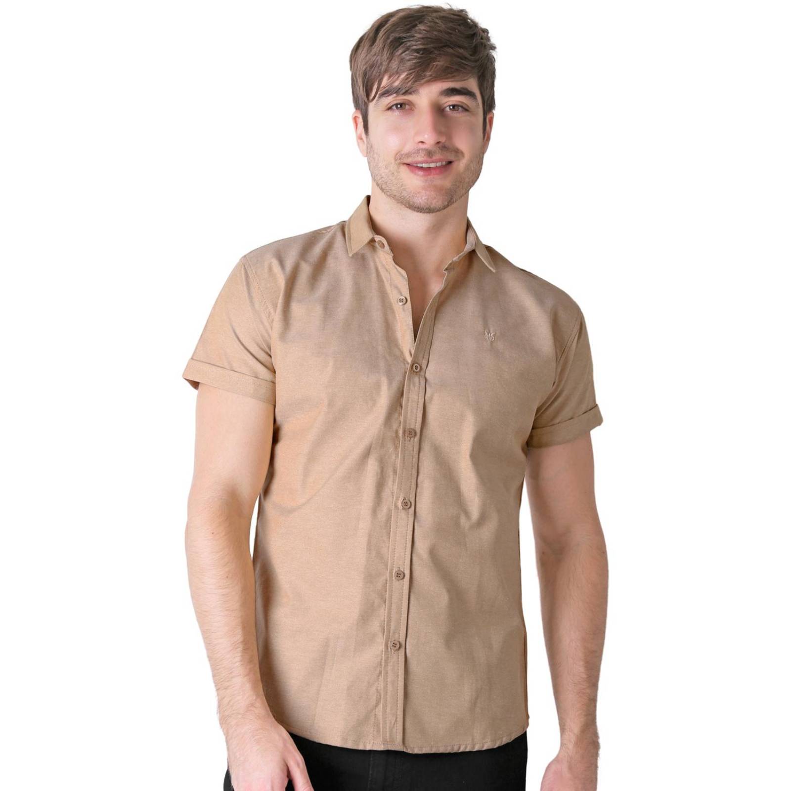 Camisa Hombre Casual Slim Beige Stfashion 50505021 