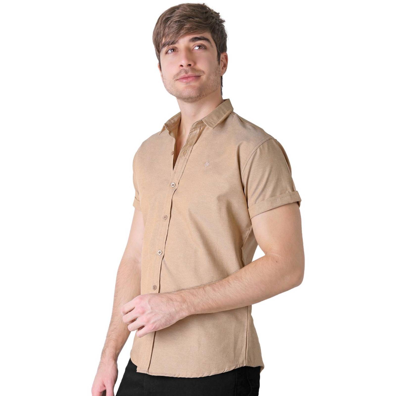 Camisa Hombre Casual Slim Beige Stfashion 50505021 