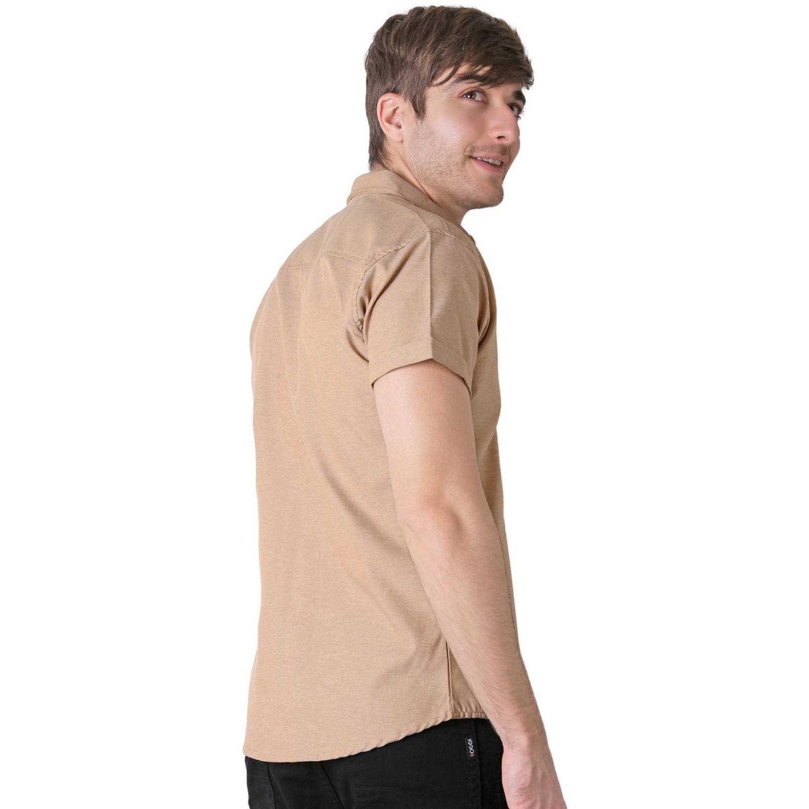Camisa Hombre Casual Slim Beige Stfashion 50505021 