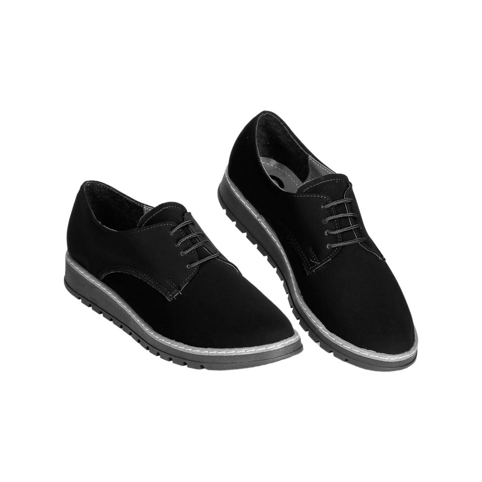 Zapato Mujer Oxford Casual Piso Negro Stfashion 00303101 