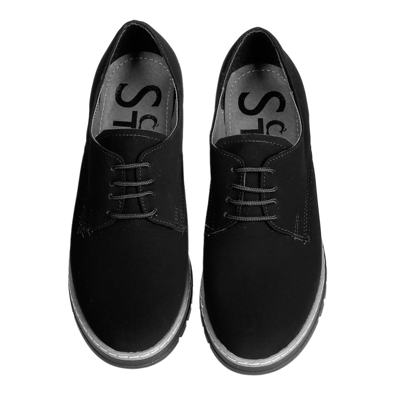 Zapato Mujer Oxford Casual Piso Negro Stfashion 00303101 