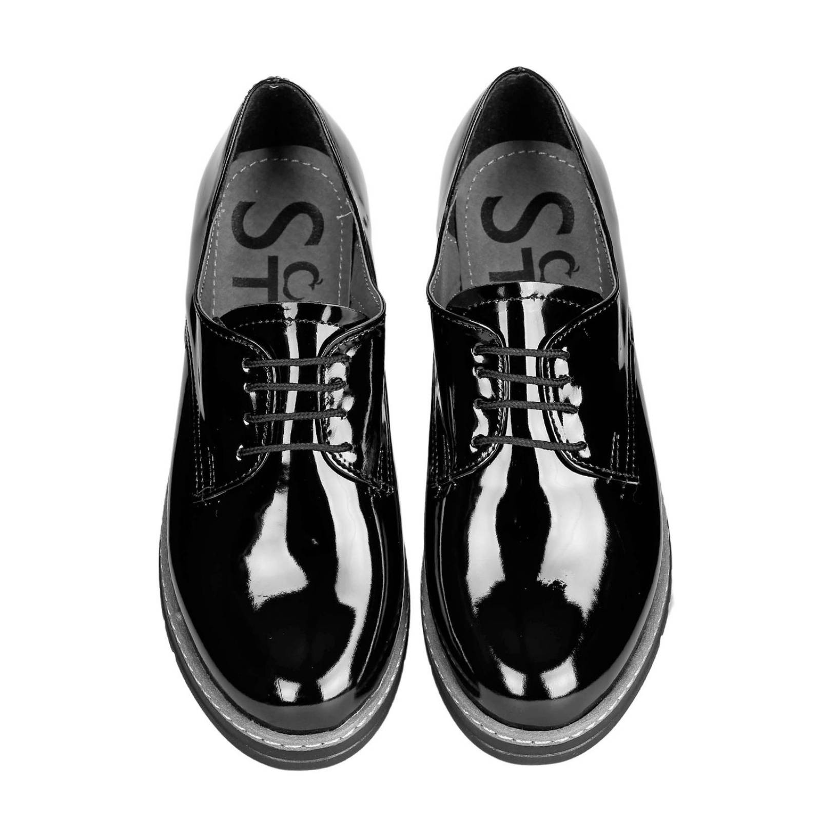 Zapato Mujer Oxford Casual Piso Negro Stfashion 00302907 