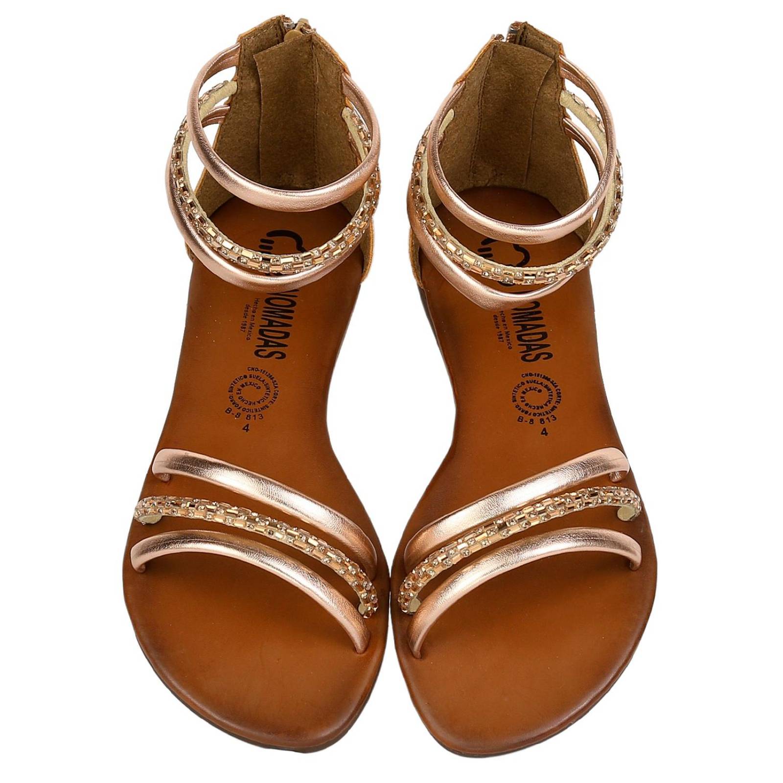 Sandalia Mujer Moda Piso Oro Nomadas 03203802