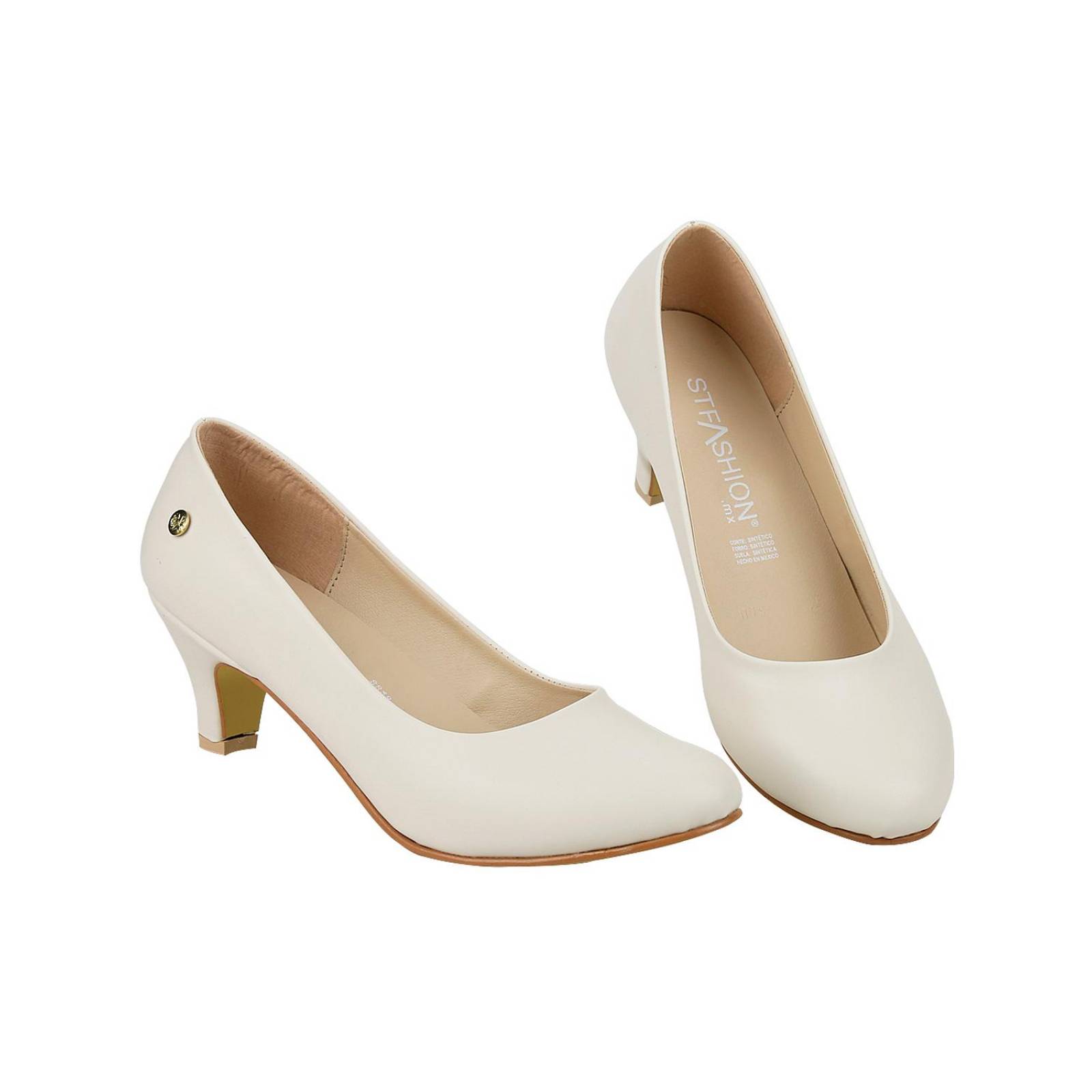 Zapatilla Mujer Tacón Crema Stfashion 00303705 