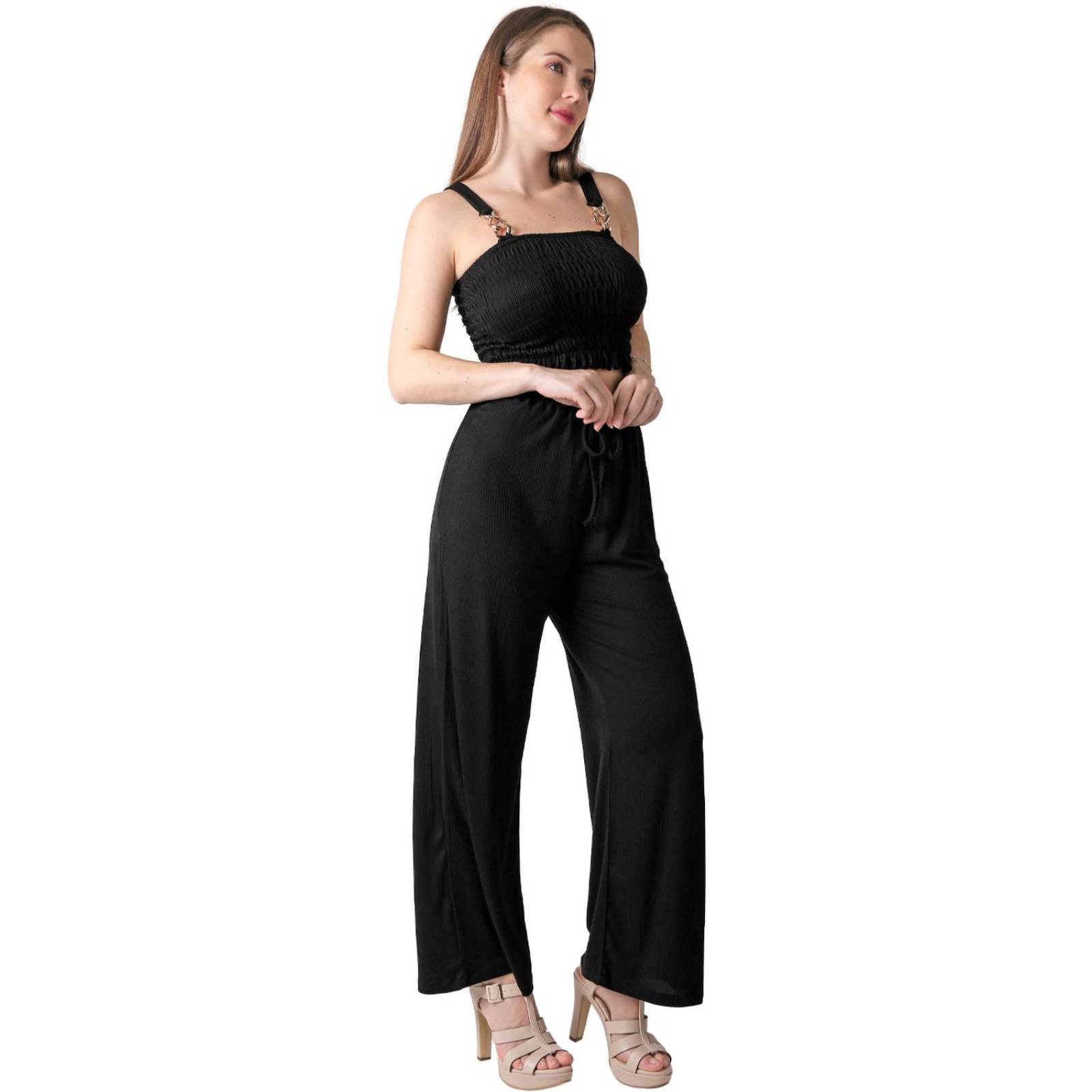 Conjunto 2 Piezas Blusa Y Pantalón Mujer Casual Negro Stfashion 52405009 