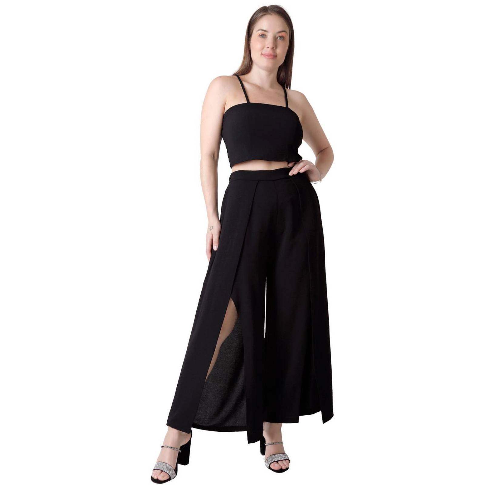 Conjunto Blusa Y Pantalón Casual Negro Stfashion 52405007 