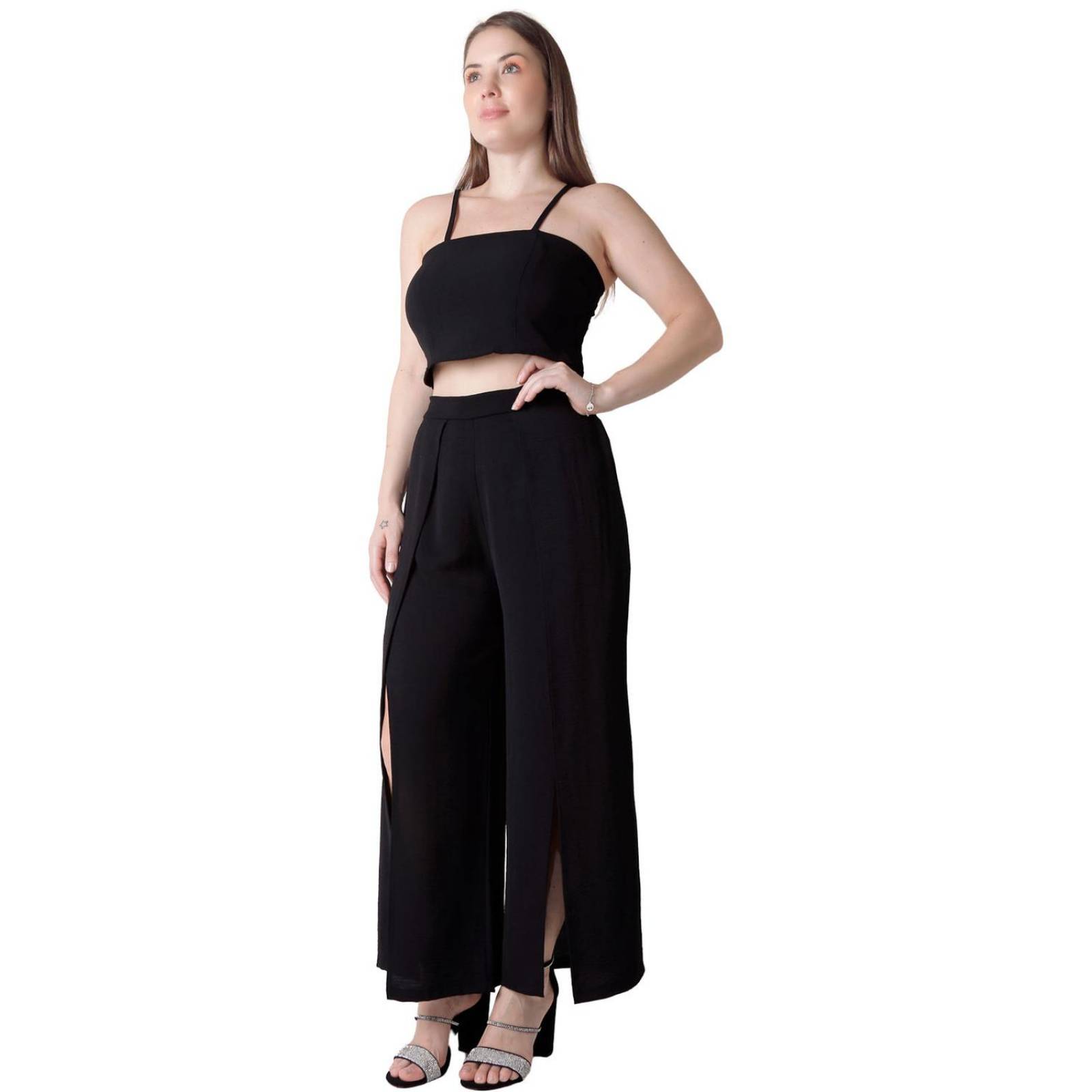 Conjunto Blusa Y Pantalón Casual Negro Stfashion 52405007 