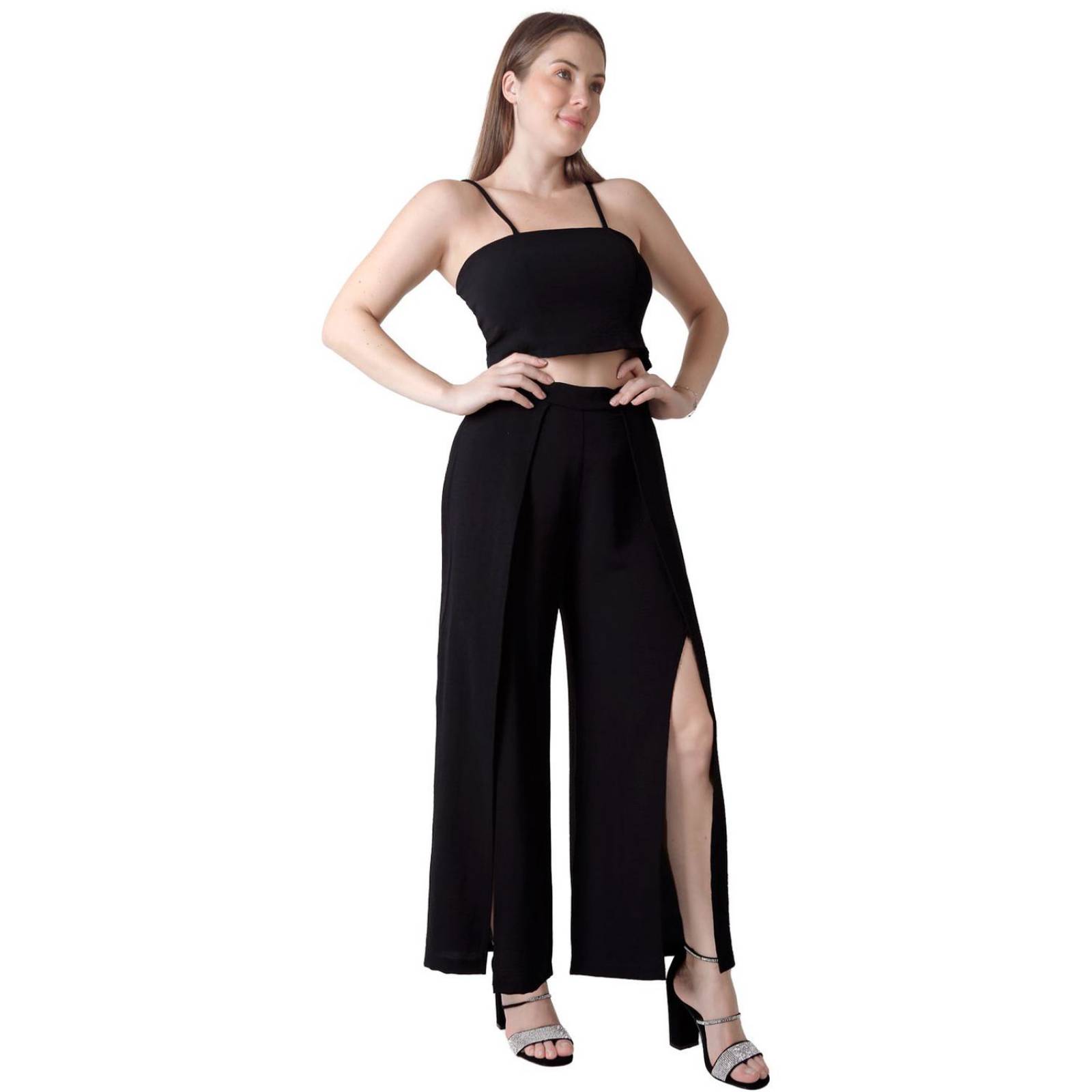 Conjunto Blusa Y Pantalón Casual Negro Stfashion 52405007 