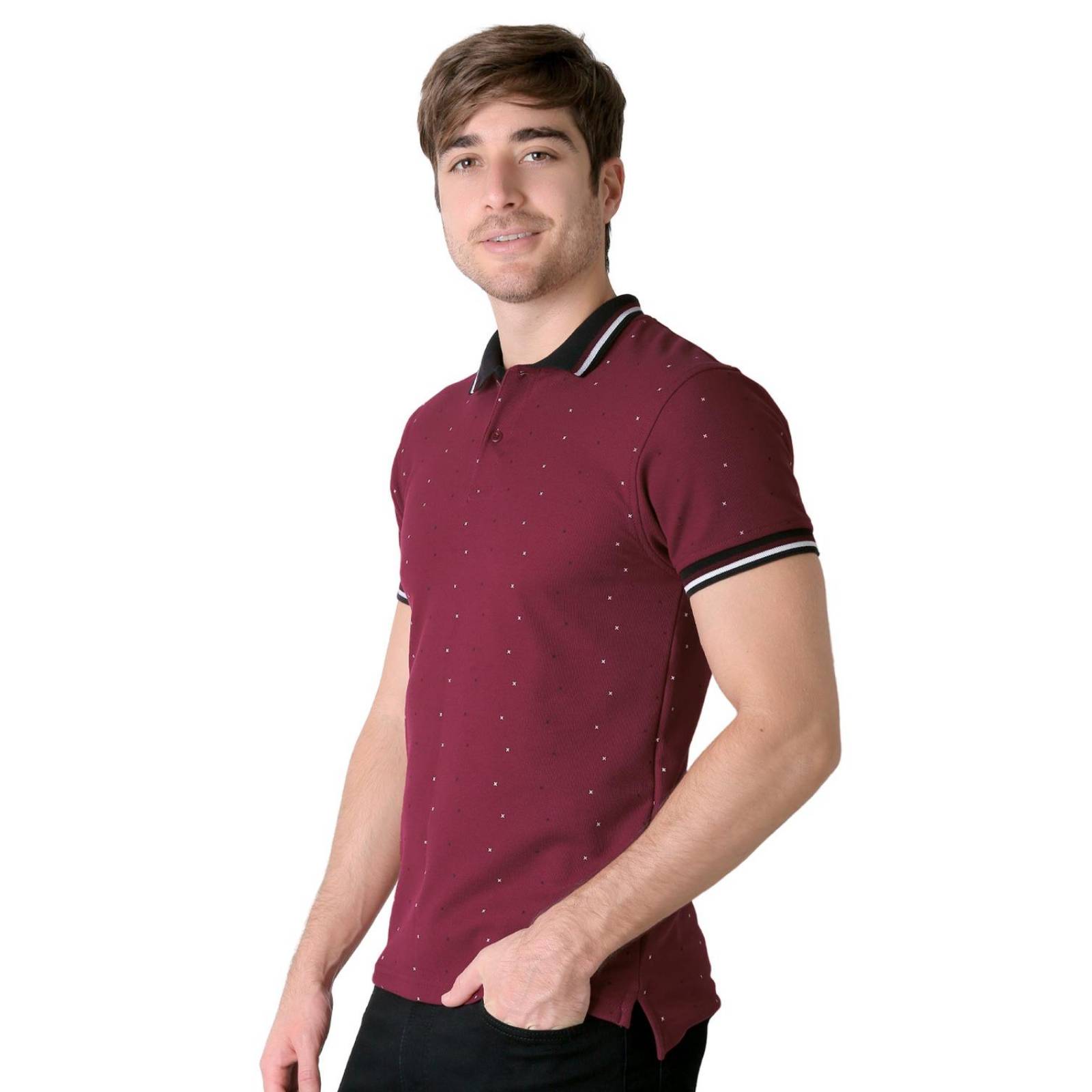 Playera Hombre Moda Polo Vino Stfashion 52605002 