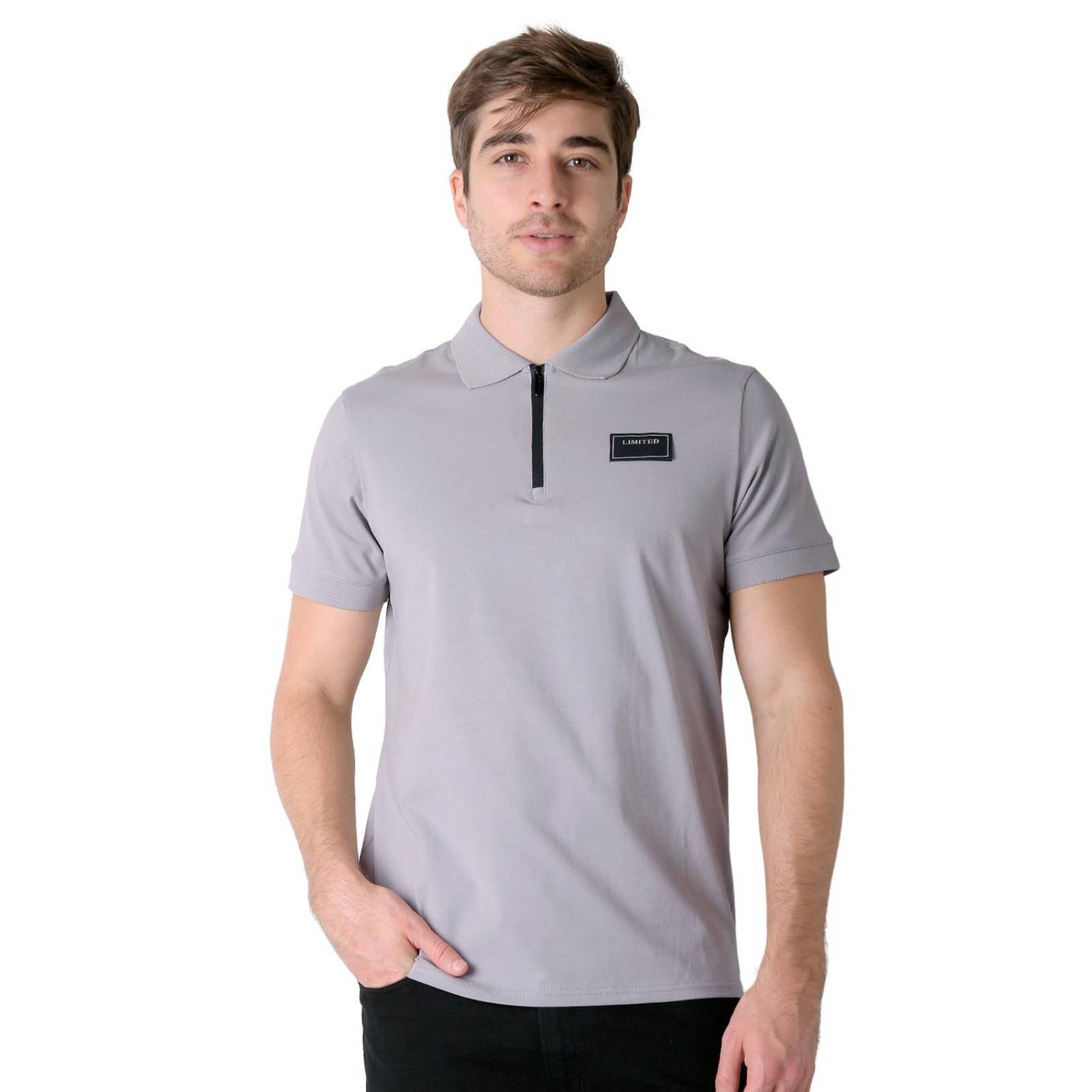 Playera Hombre Moda Polo Gris Roosevelt 50105019 