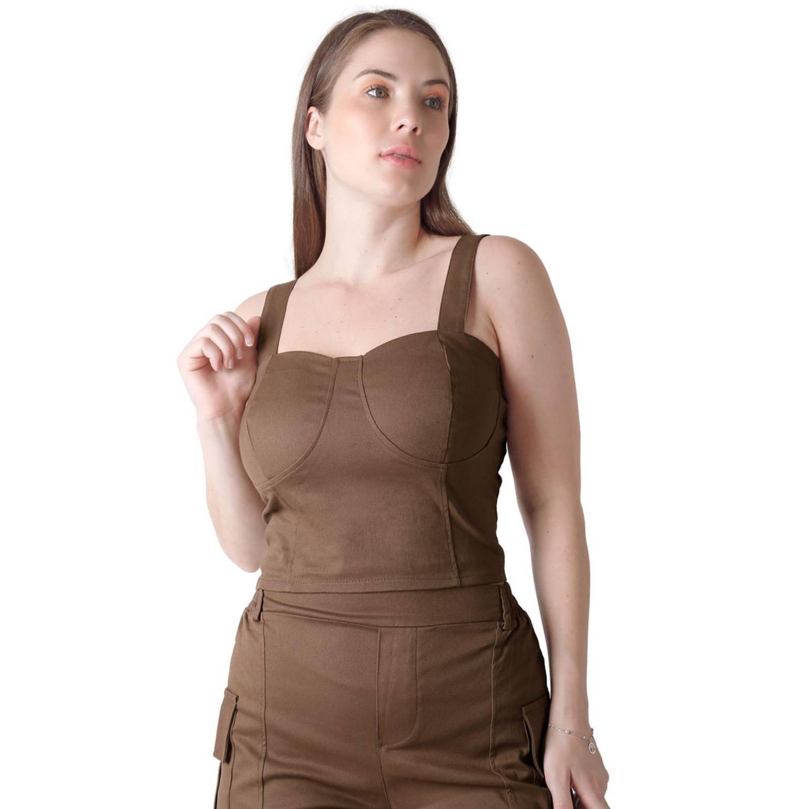 Conjunto 2 Piezas Blusa Y Short Mujer Casual Beige Stfashion 52405010 