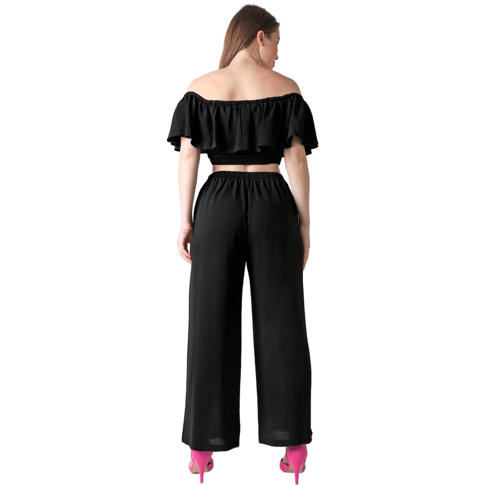 Conjunto 2 Piezas Blusa Y Pantalón Mujer Casual Negro Stfashion 52405005 