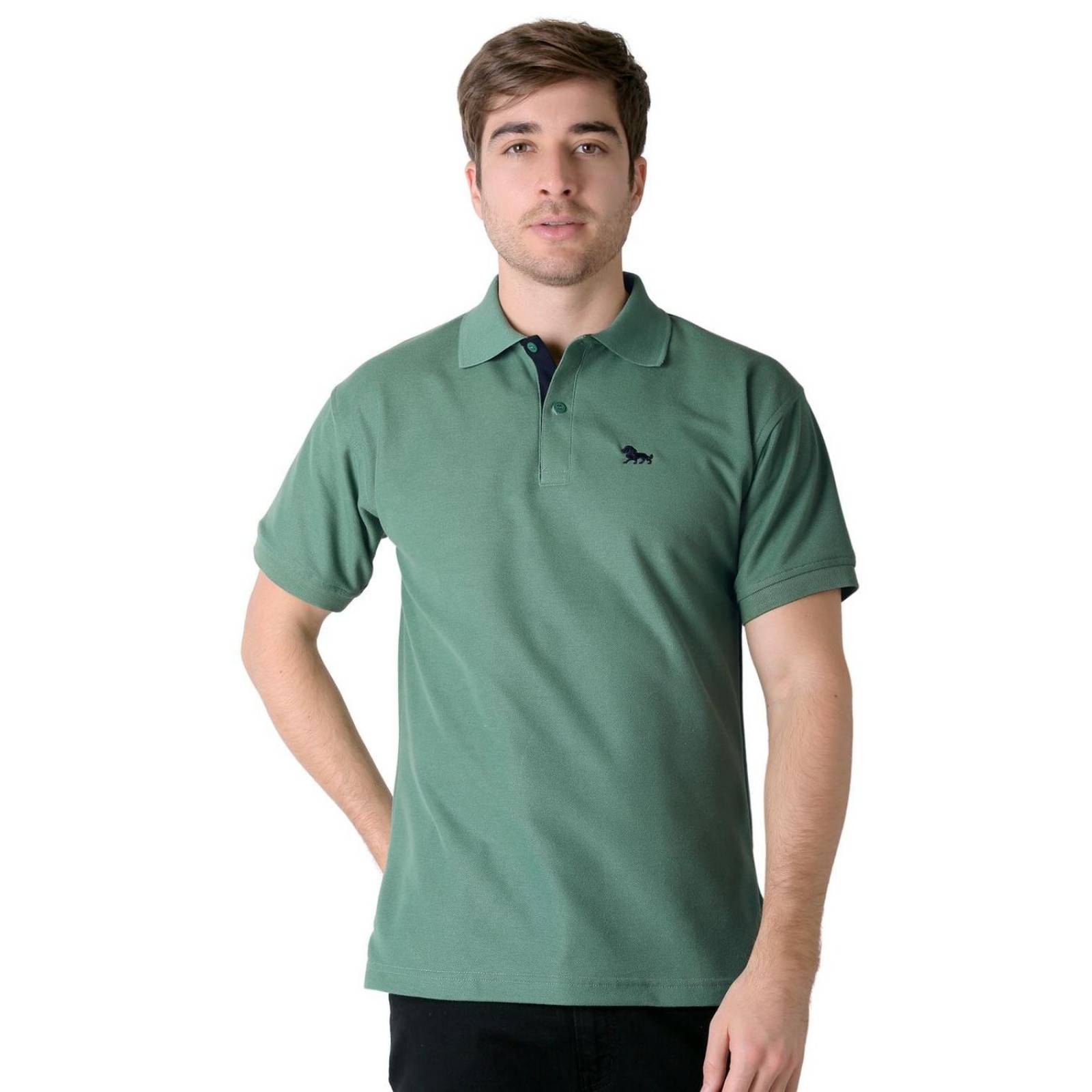 Playera Hombre Basico Polo Verde Stfashion 52605021 