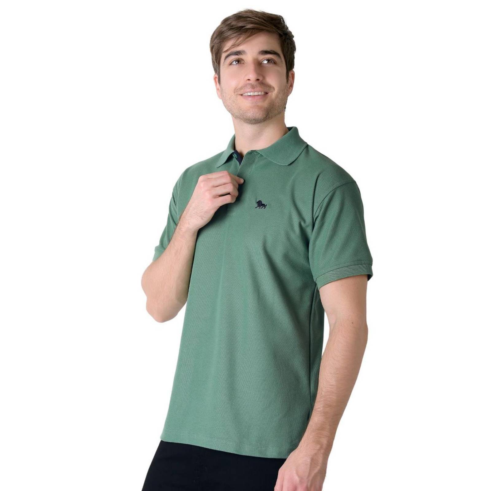 Playera Hombre Basico Polo Verde Stfashion 52605021 