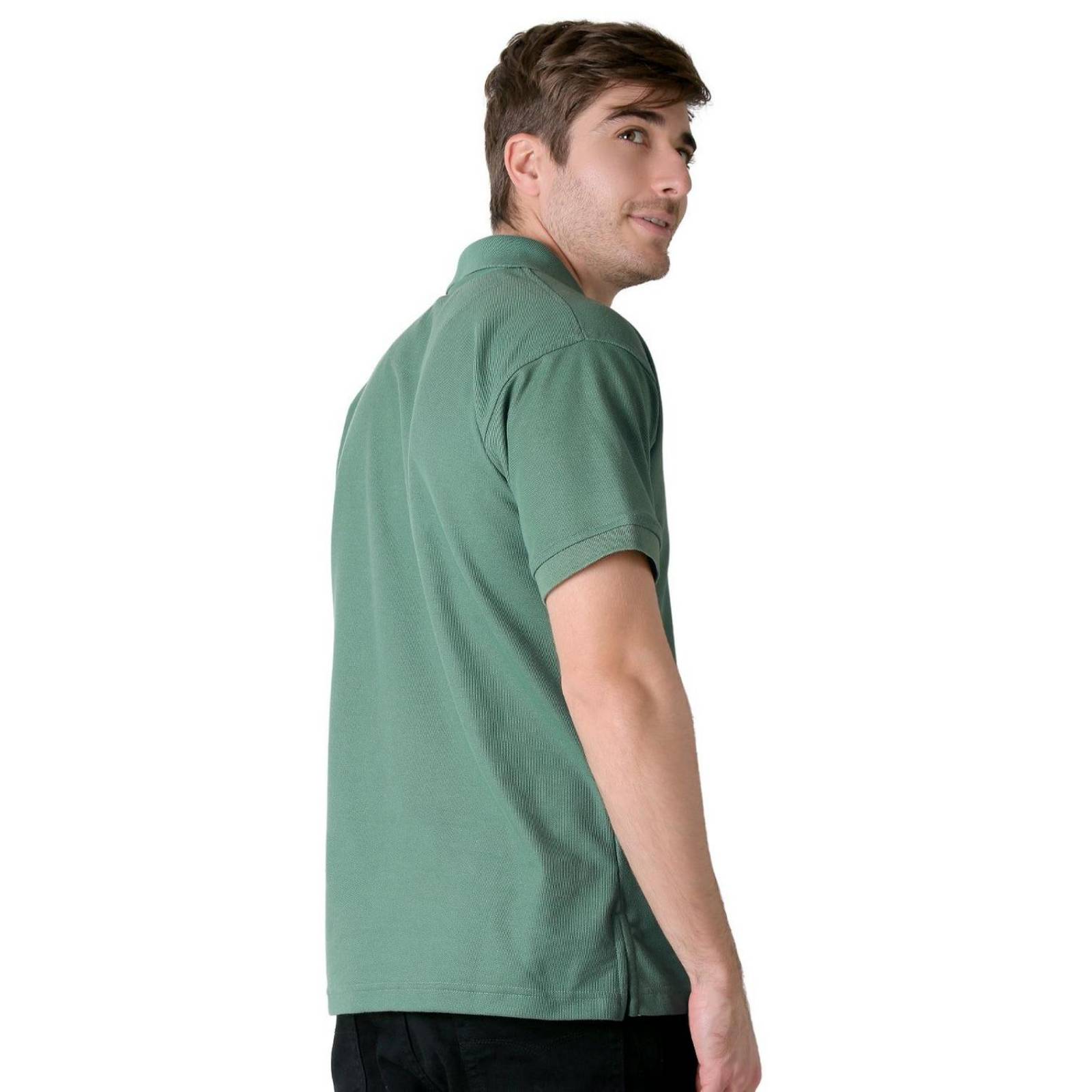 Playera Hombre Basico Polo Verde Stfashion 52605021 