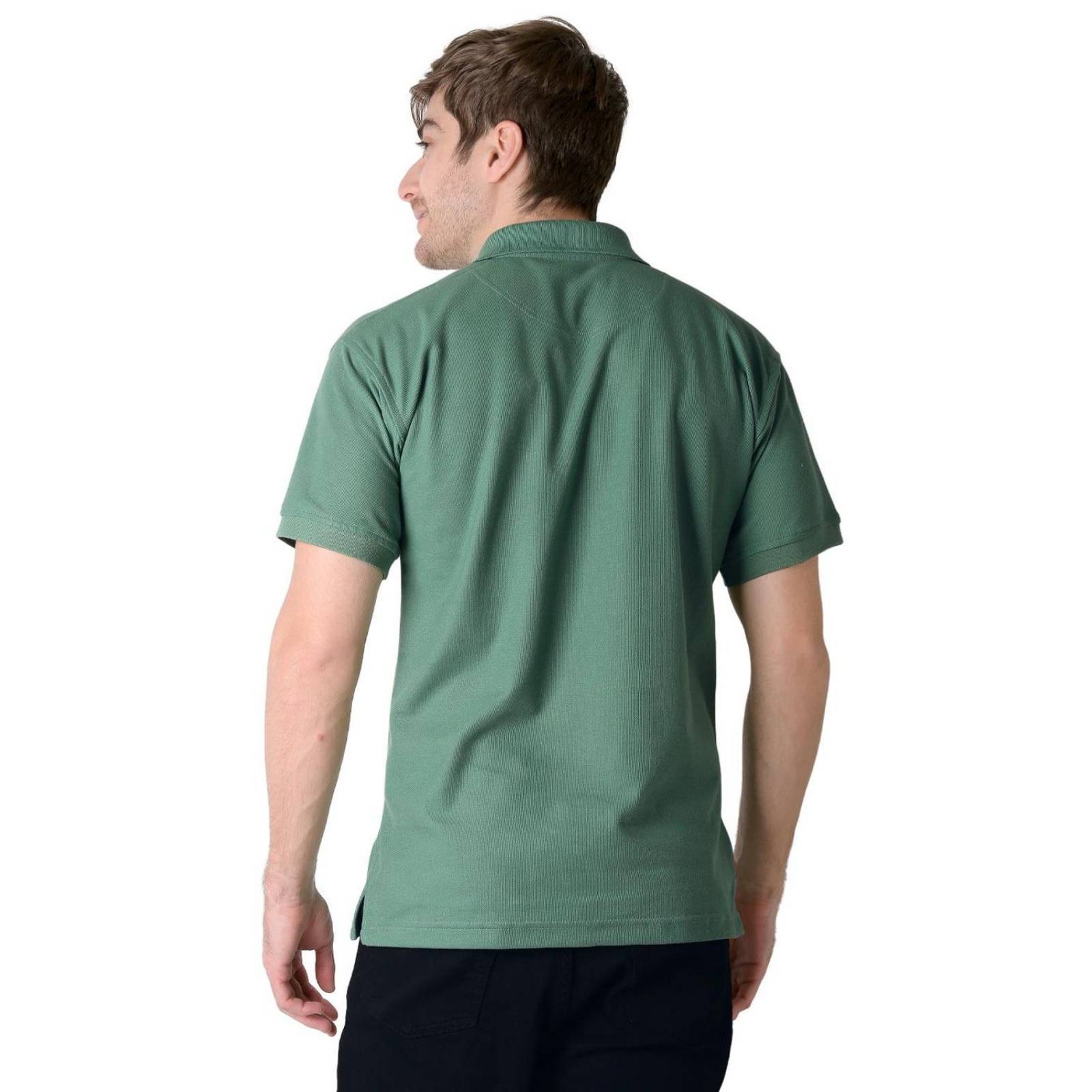 Playera Hombre Basico Polo Verde Stfashion 52605021 