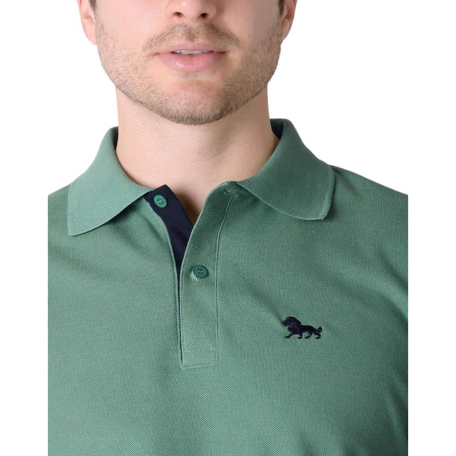 Playera Hombre Basico Polo Verde Stfashion 52605021 