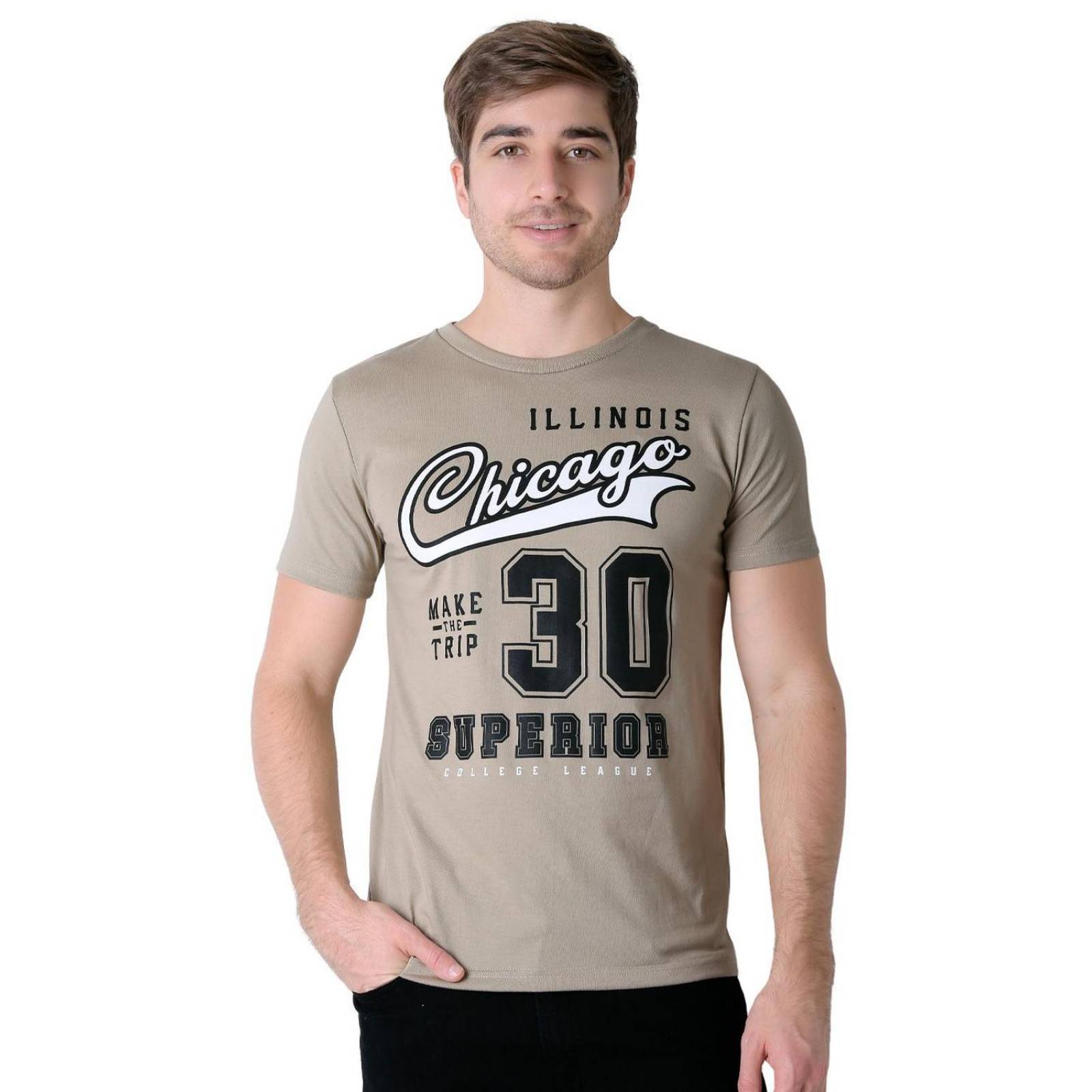 Playera Hombre Moda Camiseta Beige Stfashion 53205008 