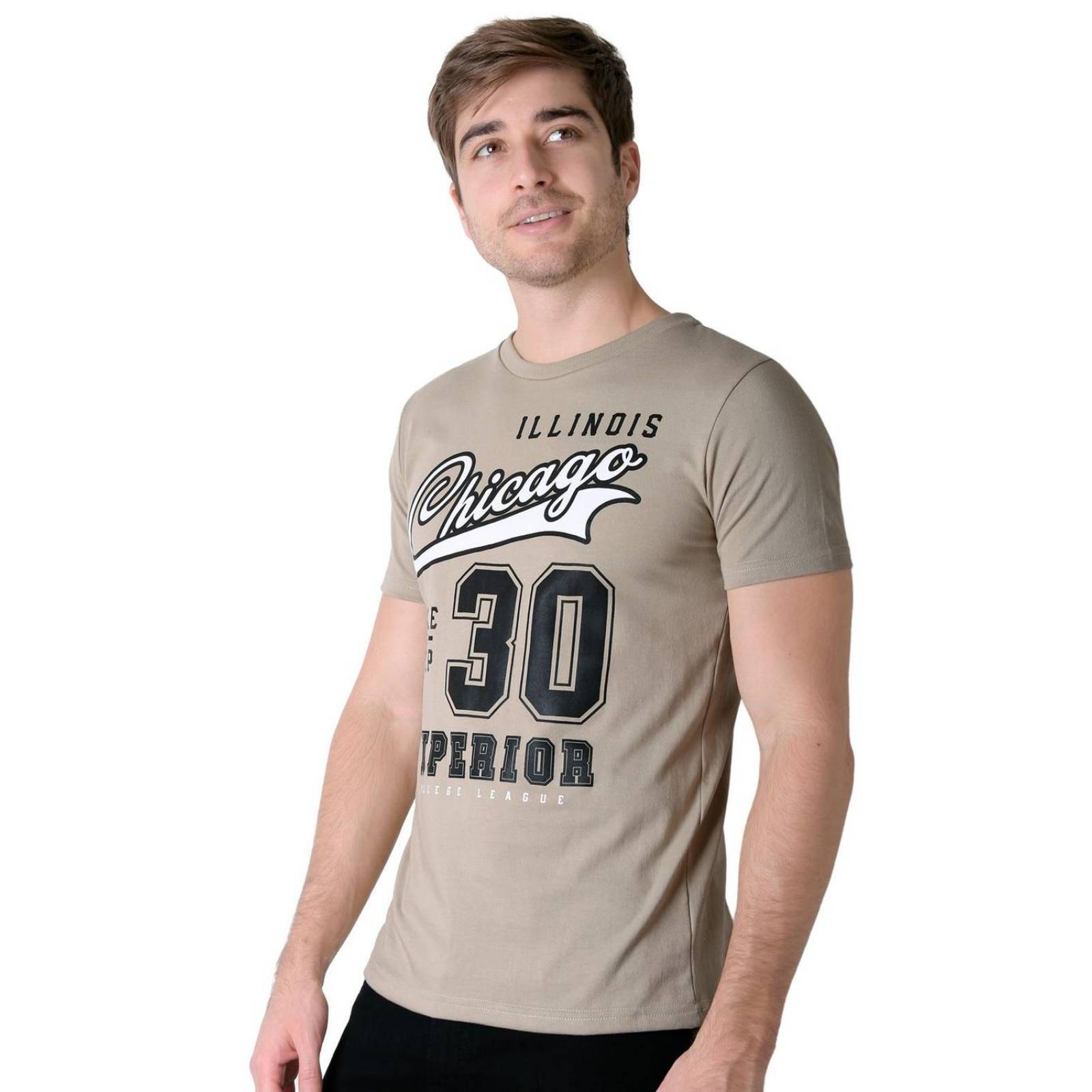 Playera Hombre Moda Camiseta Beige Stfashion 53205008 