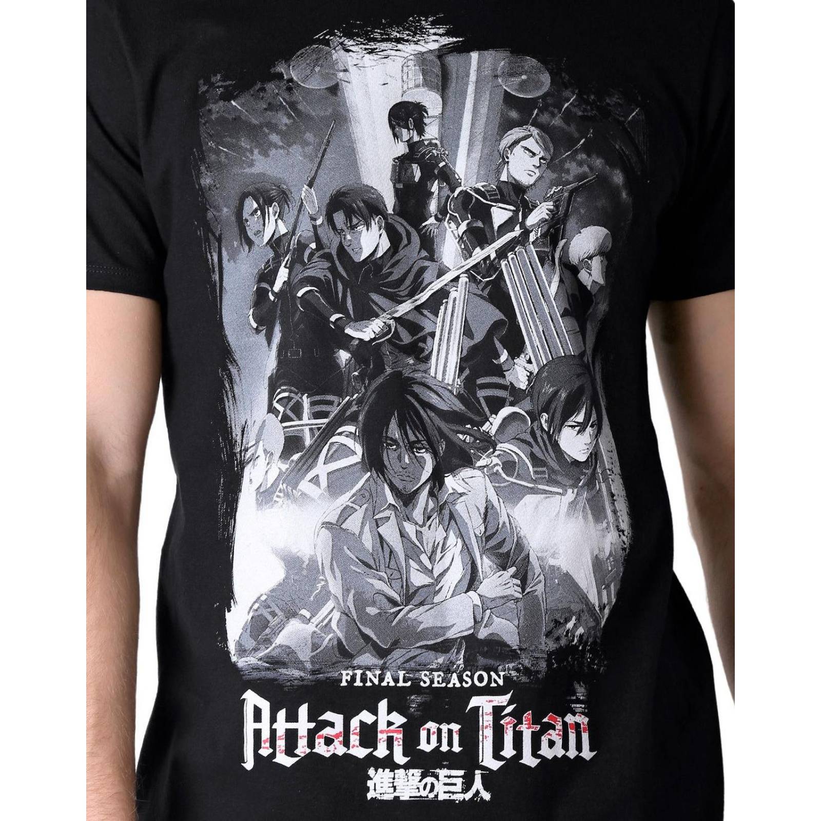 Playera Hombre Moda Camiseta Negro Attack On Titan 56505024 