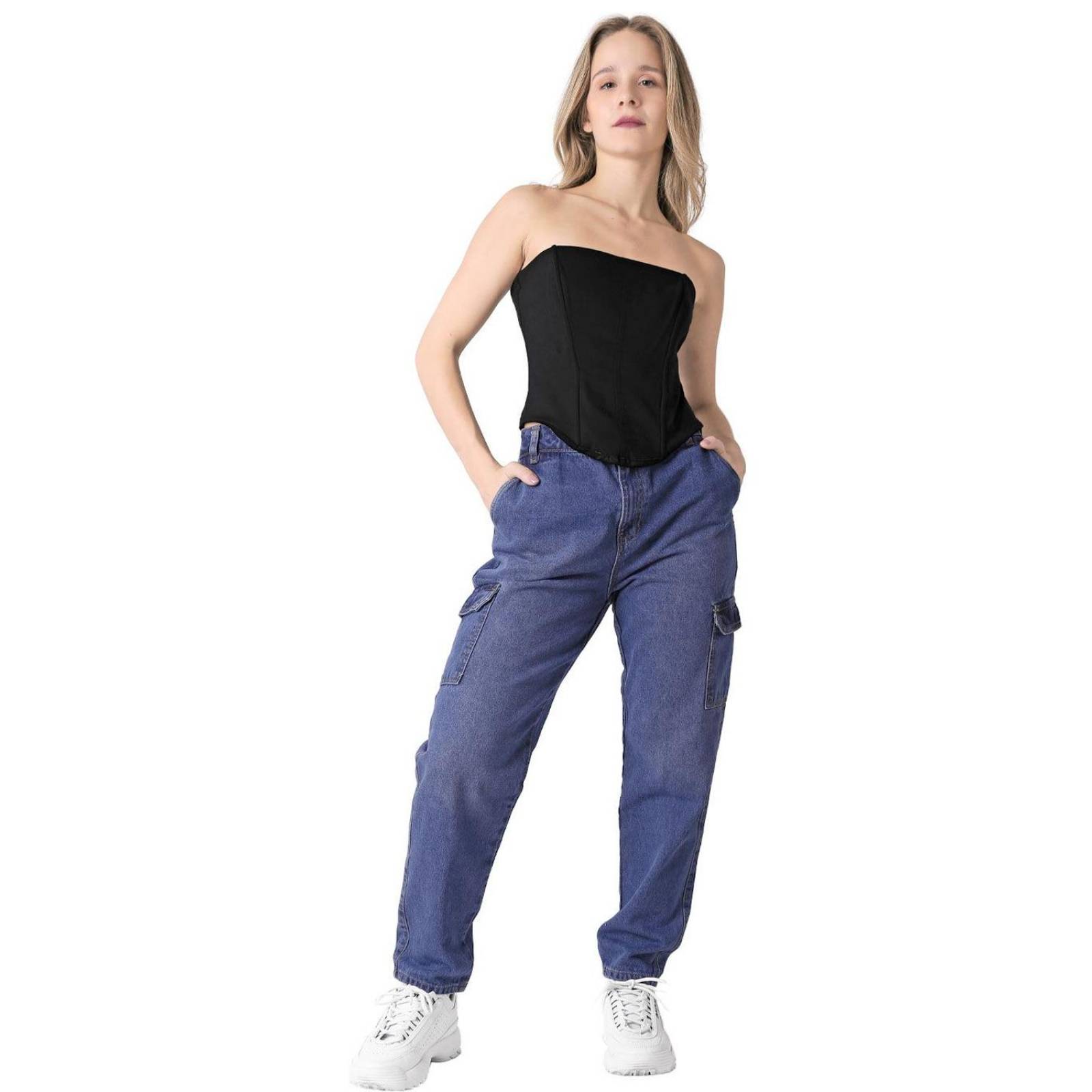 Jeans Mujer Moda Cargo Azul Fergino 52905010 