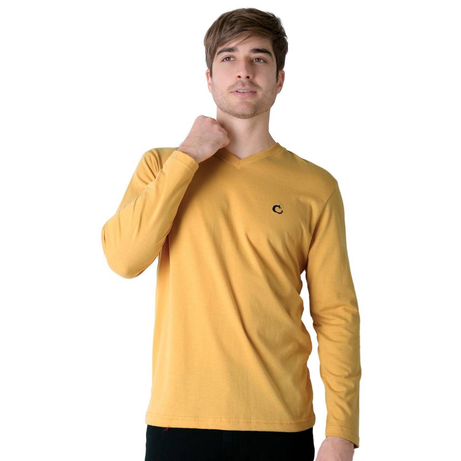 Playera Hombre Basico Camiseta Mostaza Stfashion 61705002 